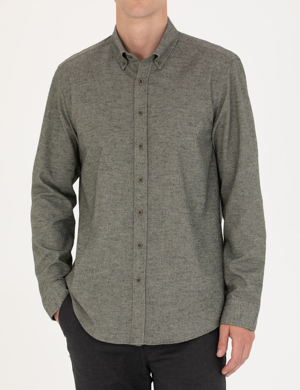 Ye_il Slim Fit Uzun Kollu G_mlek