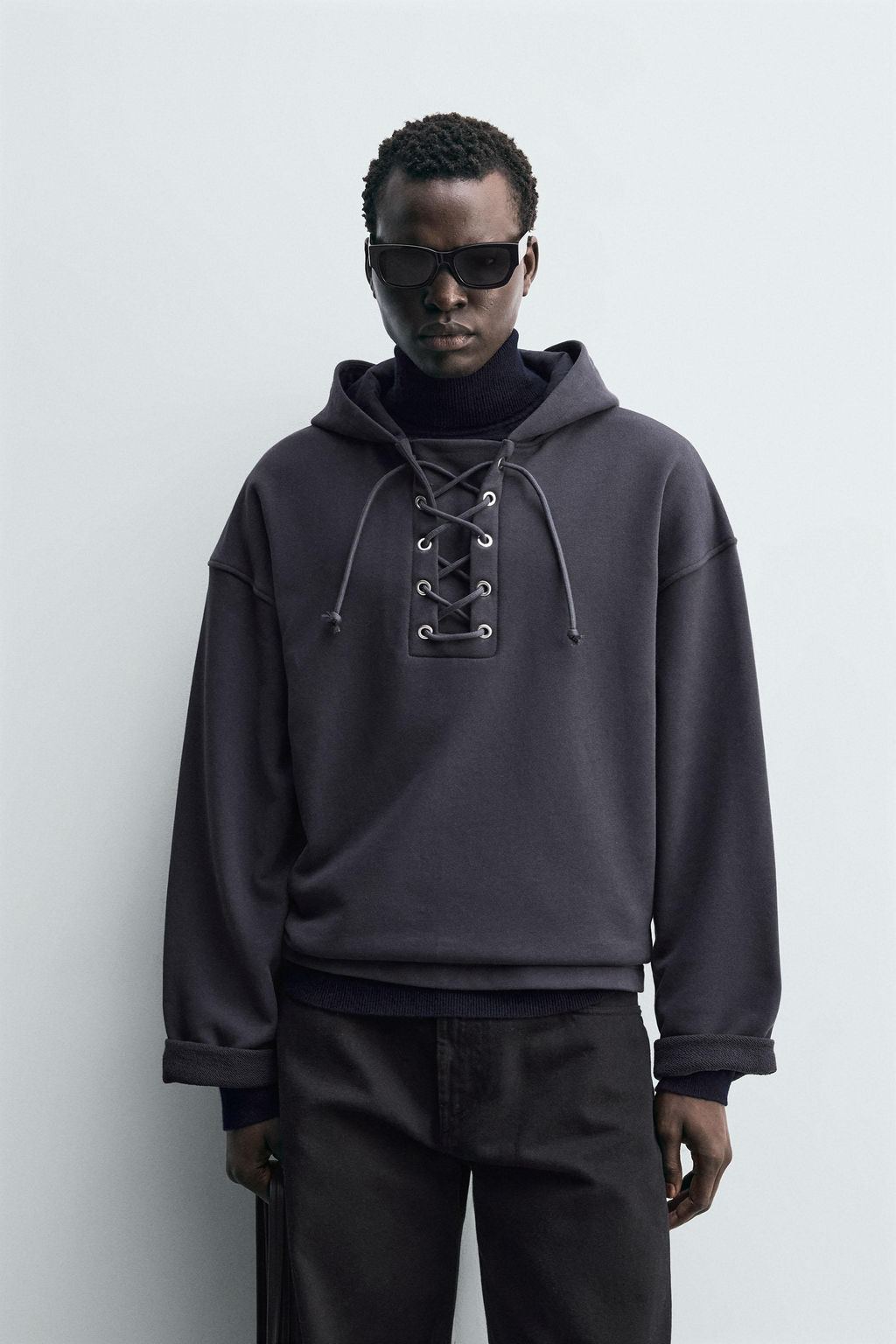 TEXTURED DRAWSTRING SWEATSHIRT - Zara фото 2