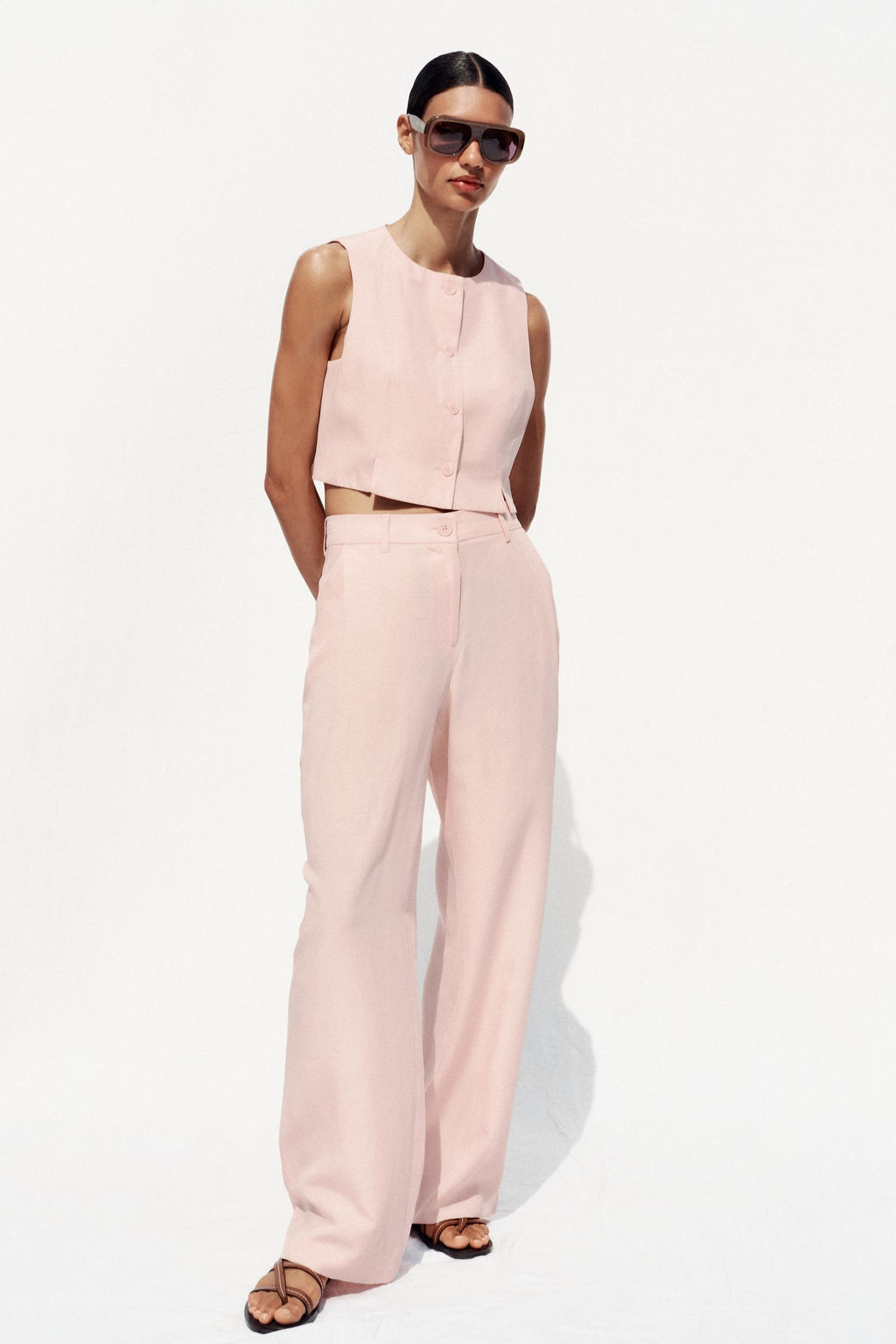 WIDE-LEG TROUSERS WITH DARTS - Zara фото 10