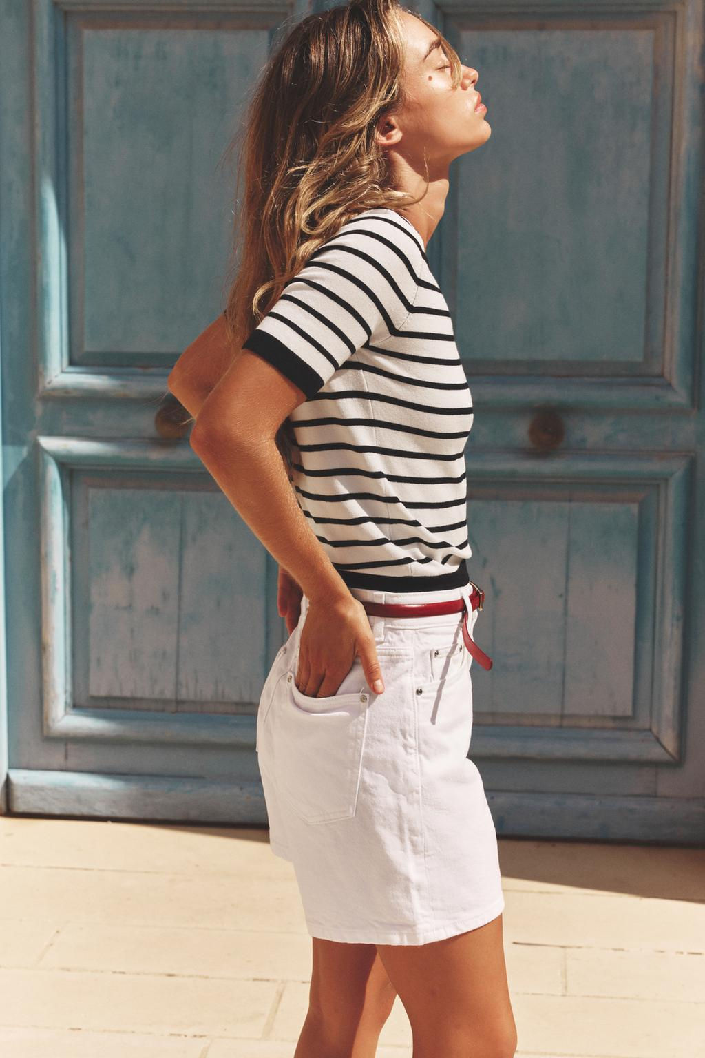 BASIC PLAIN KNIT SHORT SLEEVE TOP - Zara фото 51