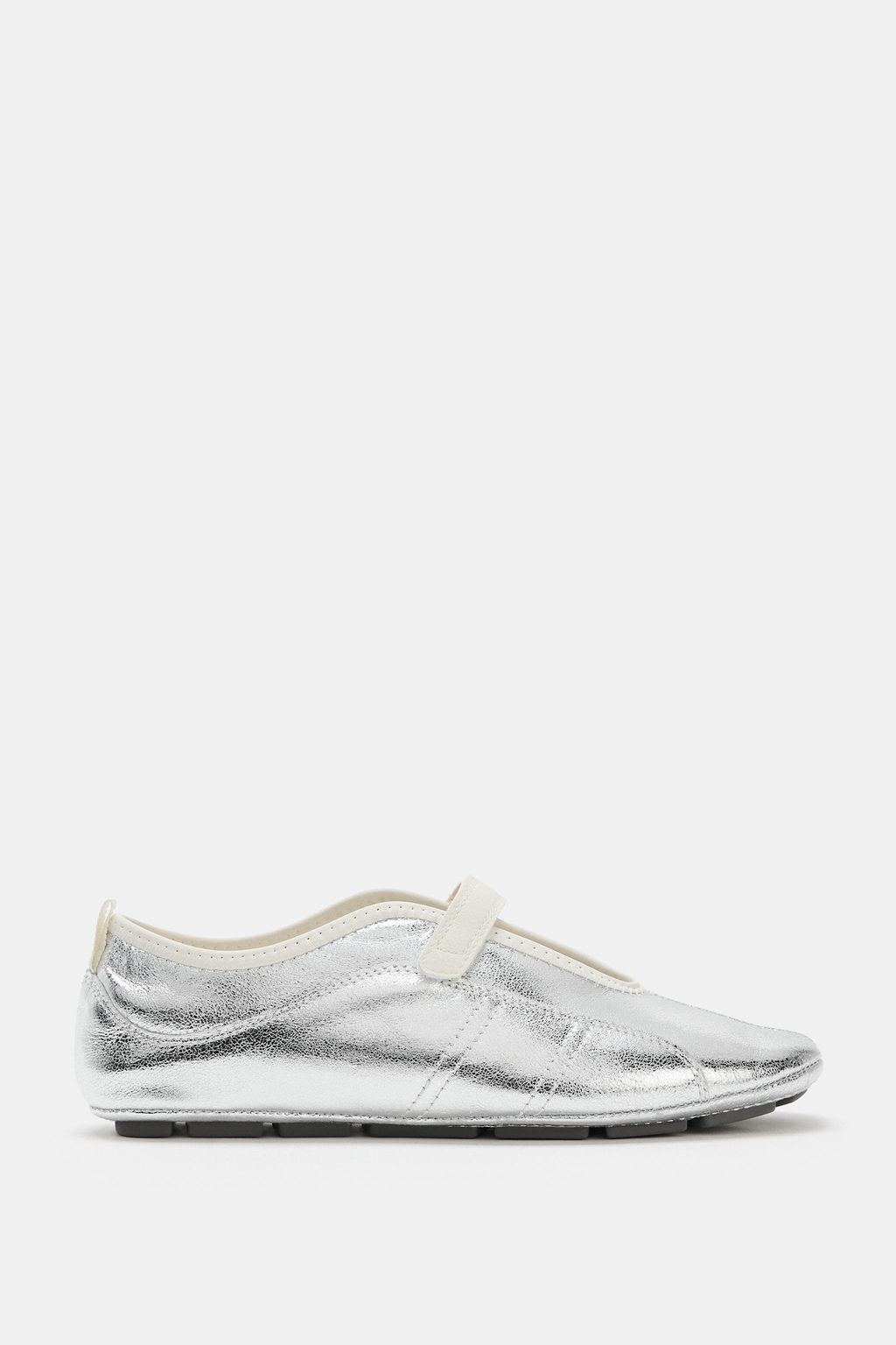 BAILARINA DEPORTIVA PIEL METALIZADA / Plata
