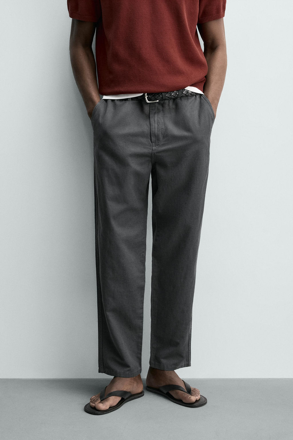 PANTAL?N FLUIDO STRAIGHT FIT / Acero - Zara фото 2