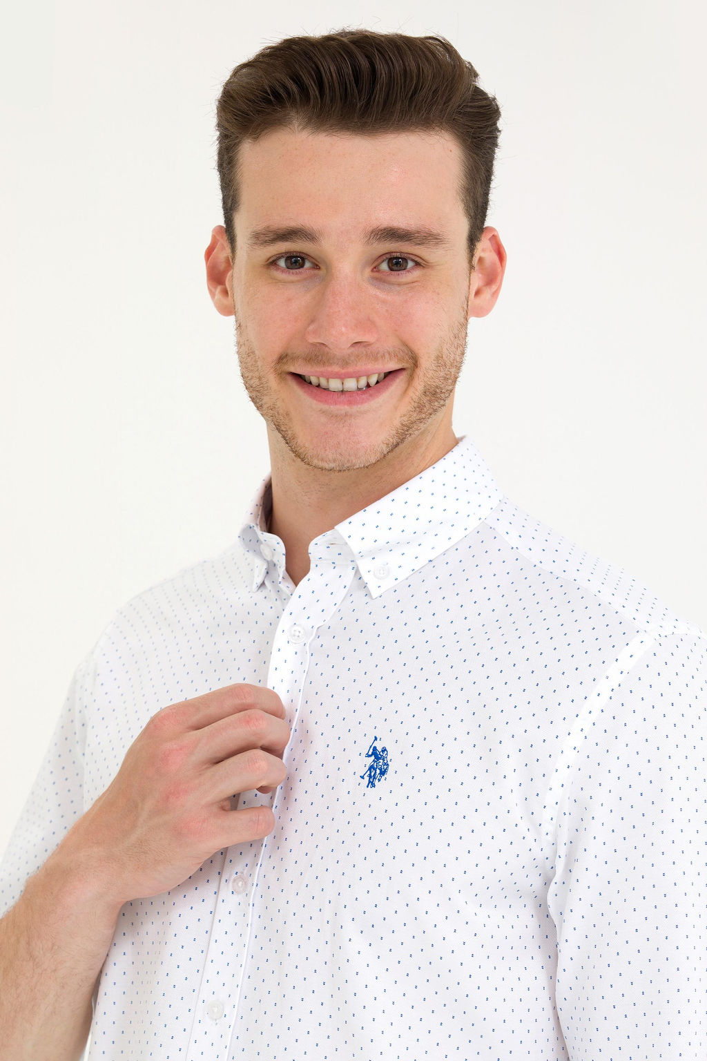 U. S. Polo Assn Мужская белая рубашка с принтом Saks - U.s. polo assn фото 2