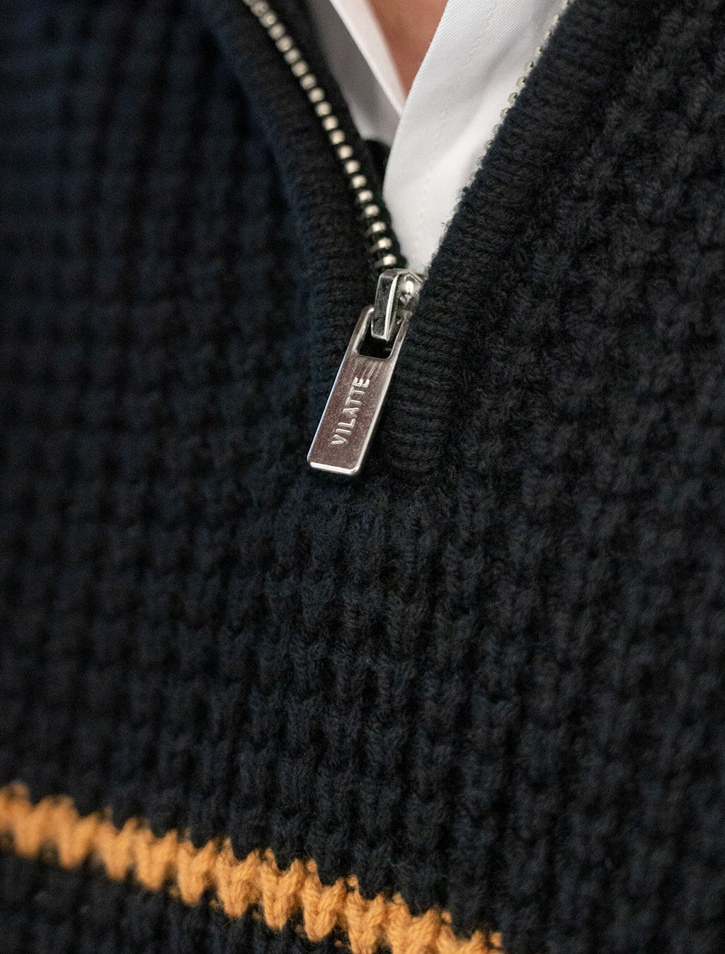 VILATTE / Свитер фактурной крупной вязки с металлической молнией  фото 2