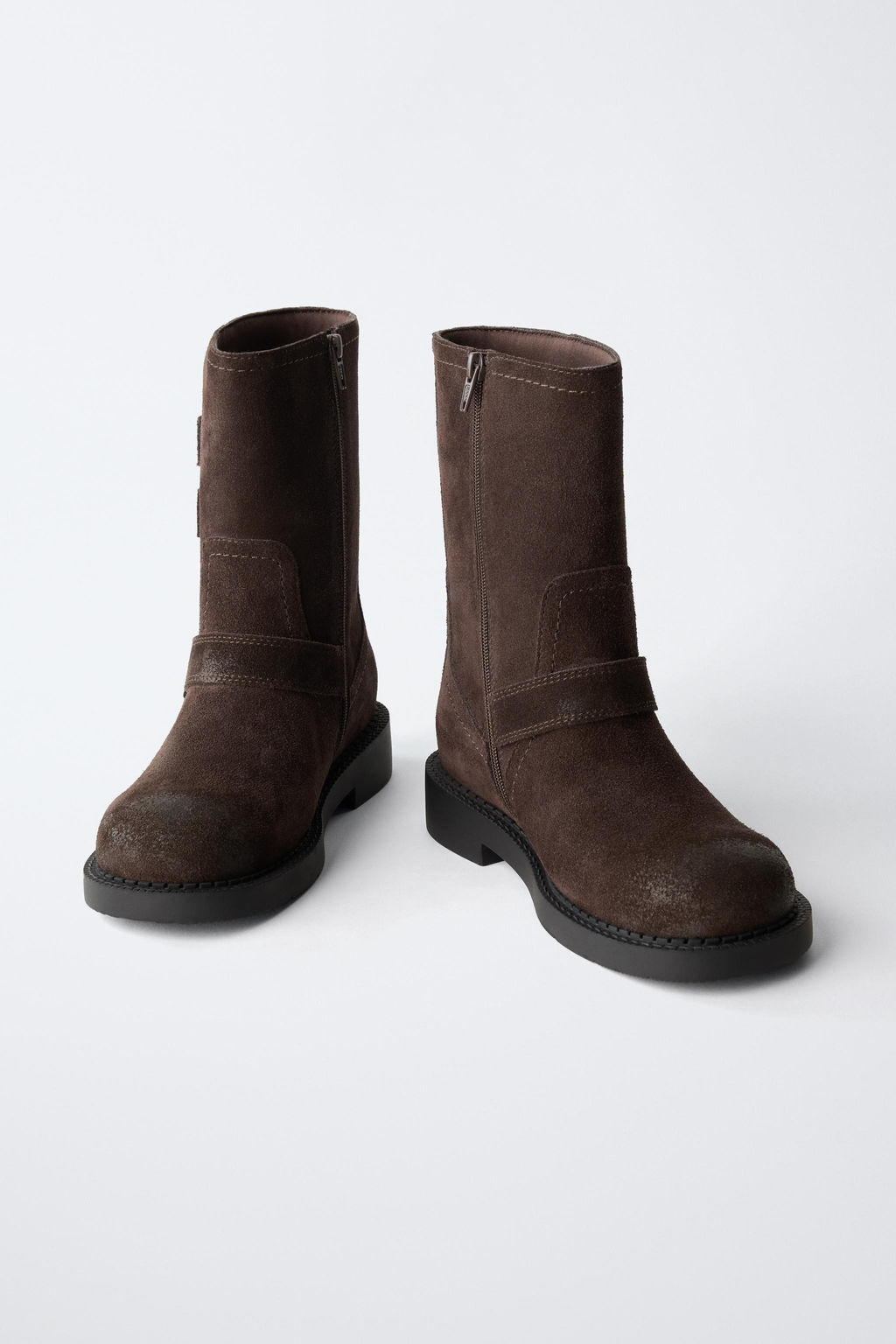 LEATHER BUCKLE BOOTS - Zara фото 12