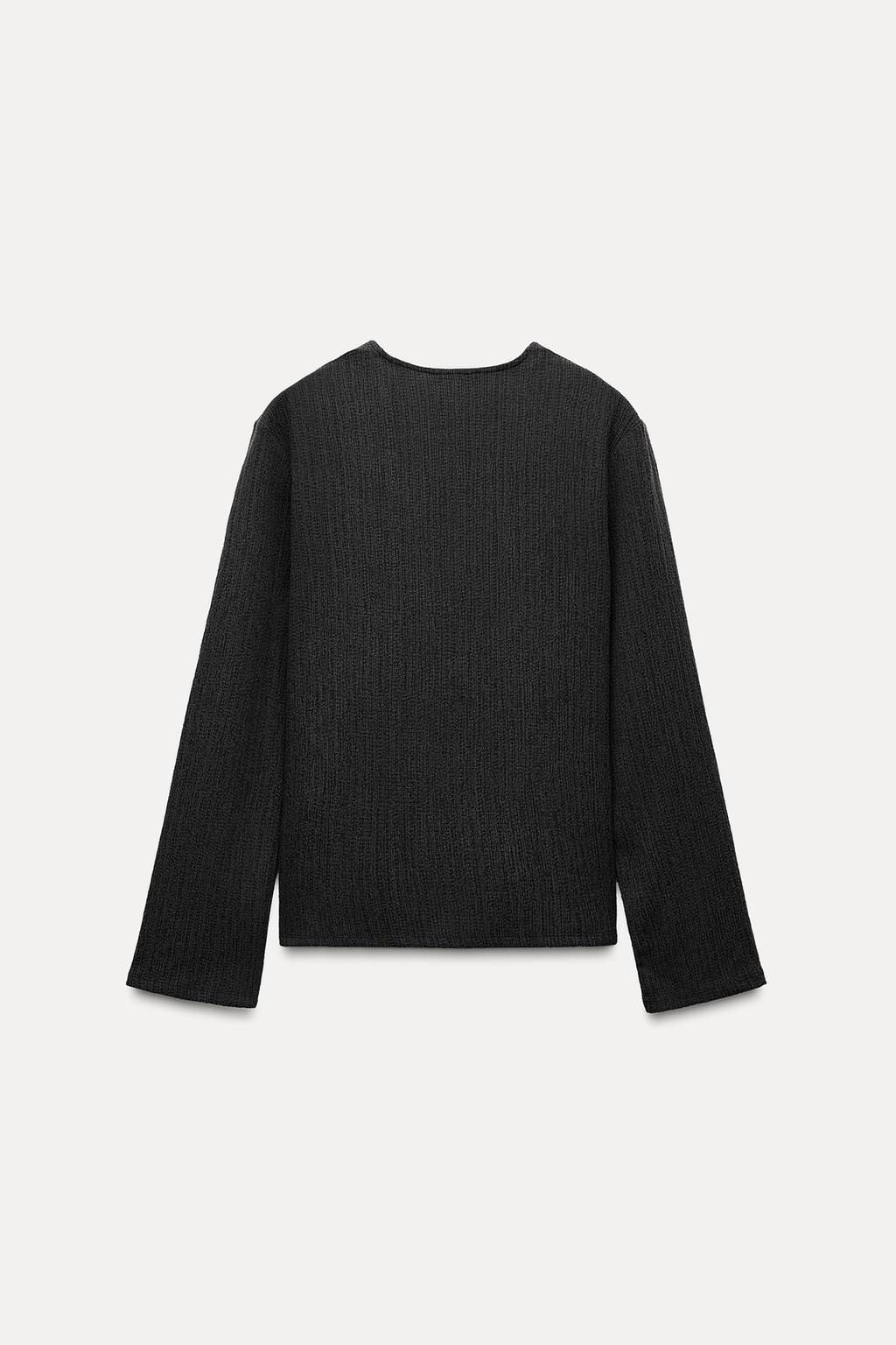 TEXTURED TOP WITH BOW - Zara фото 20