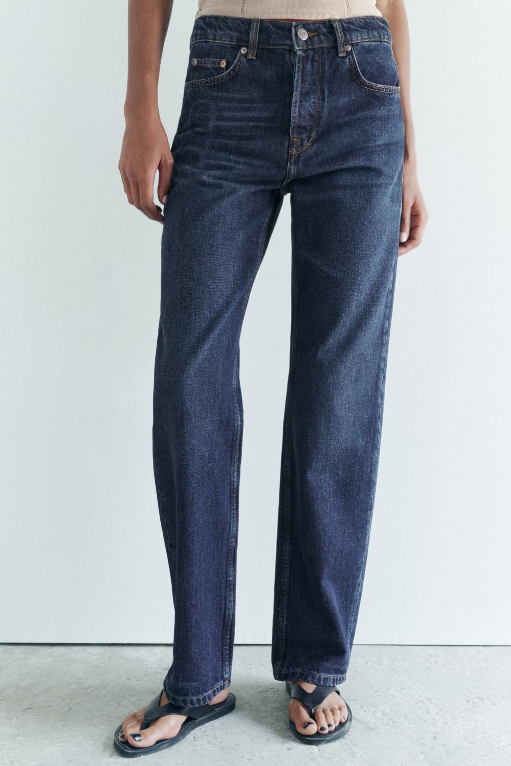 ZW COLLECTION STRAIGHT-LEG MID-RISE JEANS - Zara фото 4