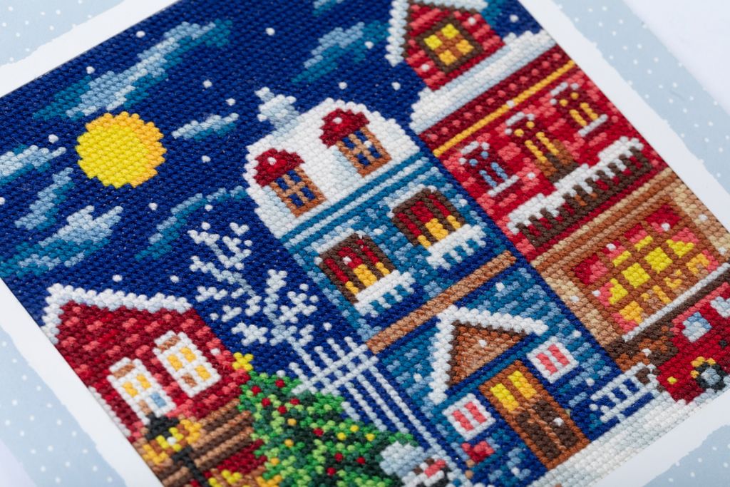 Набор для вышивания PANNA OT-7368 Открытка. Зимний городок 11.5 х 12 см