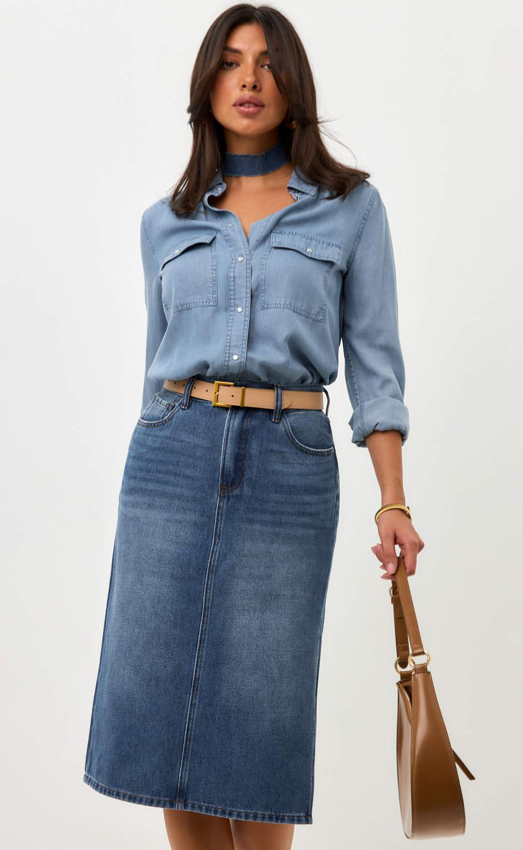 Юбка джинс F512-0203 m.blue - Fine joyce фото 10