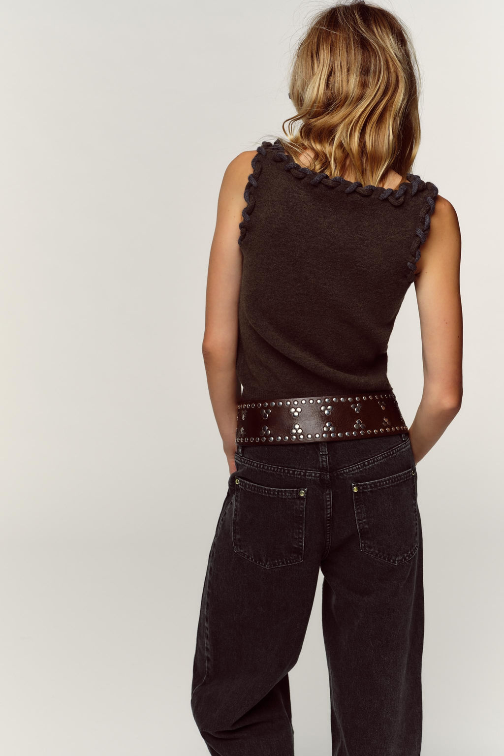 INTERWOVEN TRIM KNIT TOP - Zara фото 6