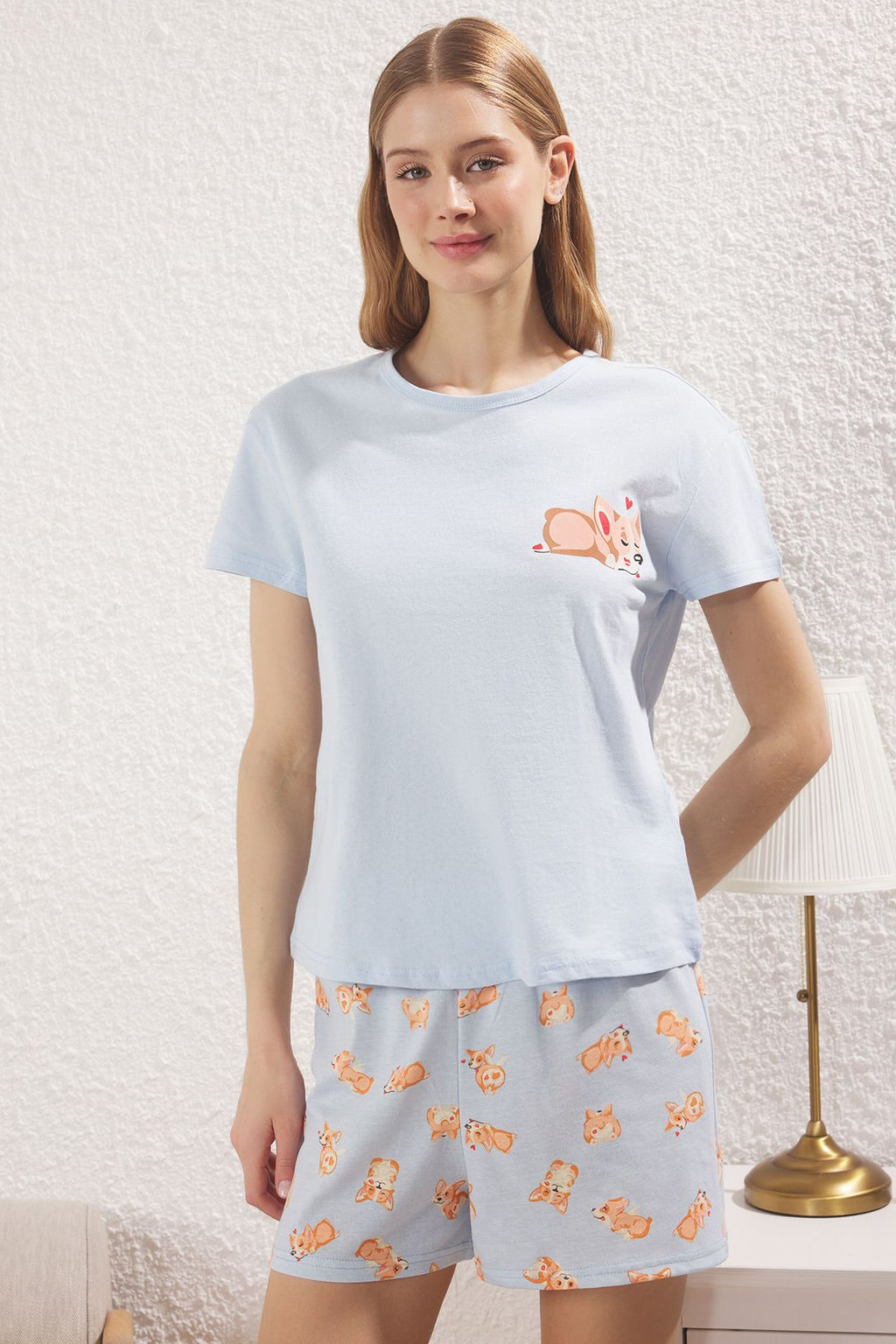 Mavi Hayvan Desenli Sortlu Orme Pijama Tak?m? THMSS24PT00198
