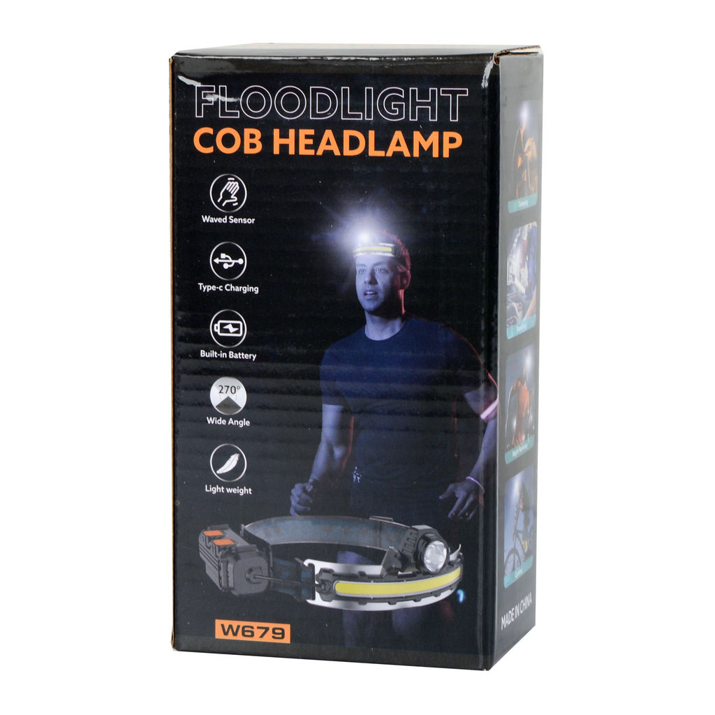 Фонарь налобный спортивный COMIRON OHEAD FLOODLIGHT ABS, IPX5 свет COB 400lm аккум 18650 3.7V 2000 mAh USB Type-C индикатор /уп /50/100/ - ГалеонТрейд фото 12