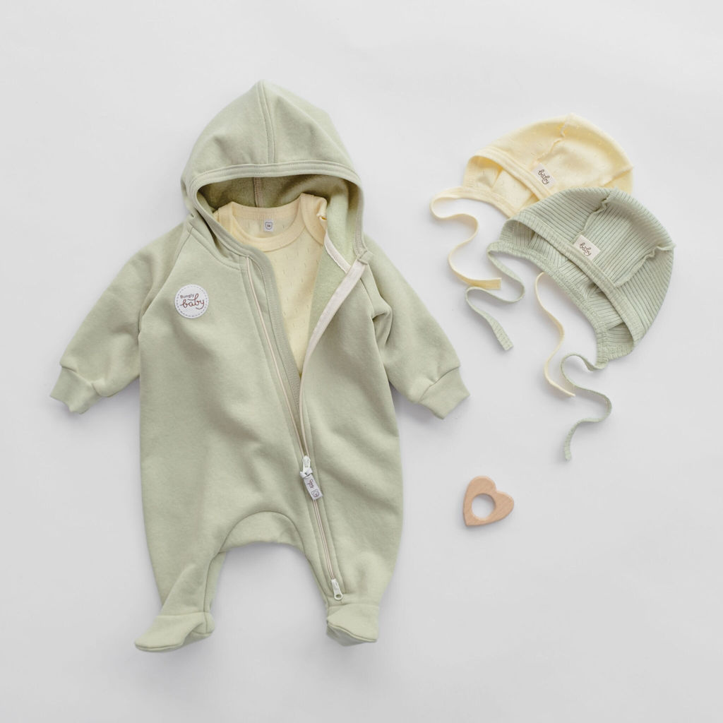 Чепчик Шалфей из хлопка в рубчик 0-3 м - Bungly фото 4