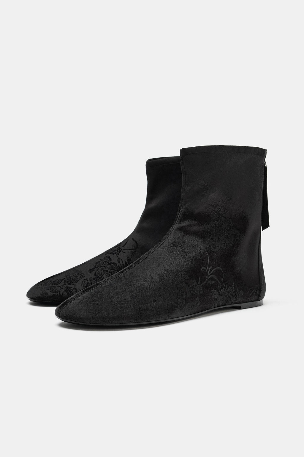 FLAT SATIN-EFFECT ANKLE BOOTS - Zara фото 4