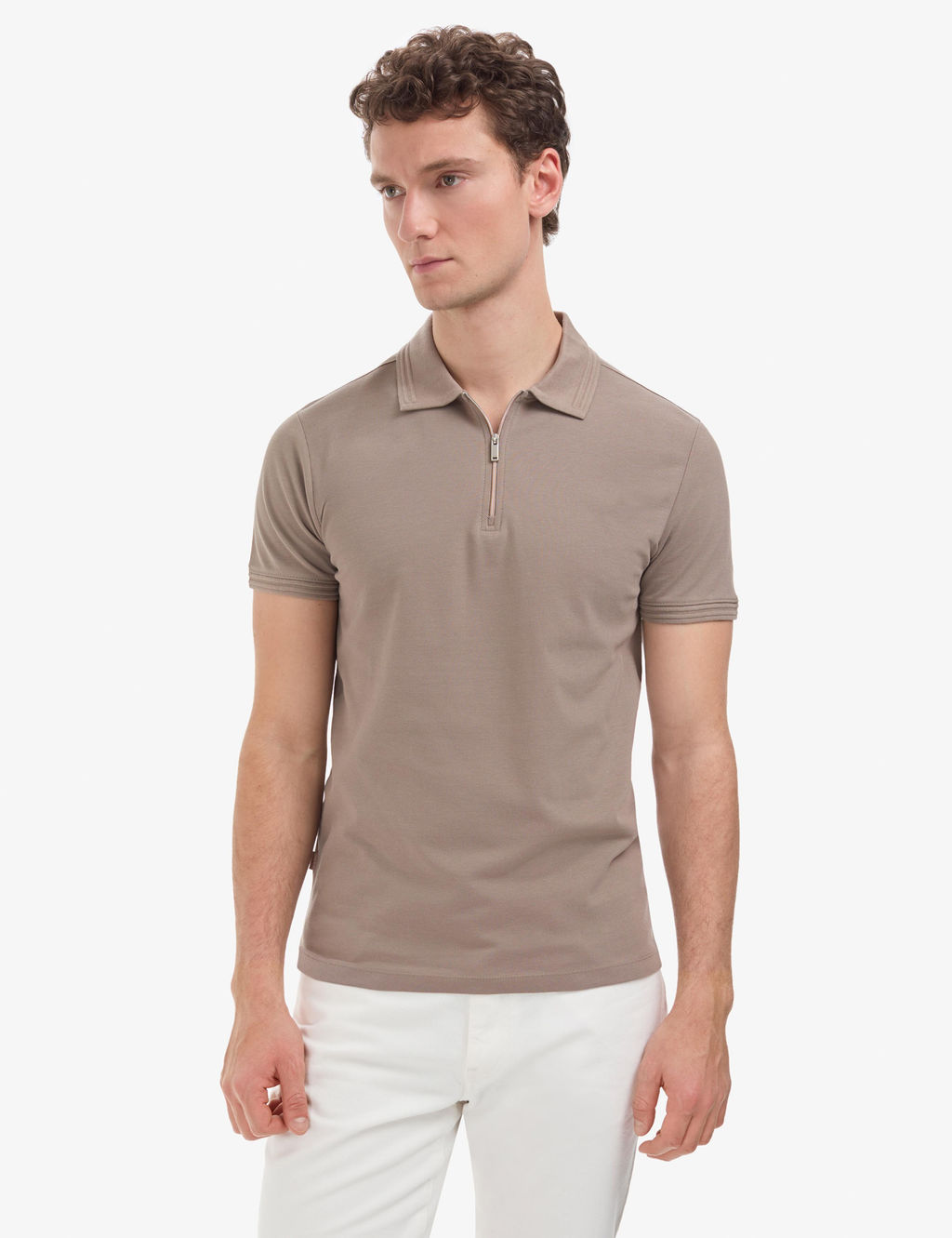 Koyu Vizon Slim Fit %100 Pamuk K_vr_lmaz Polo Yaka Basic Ti__rt