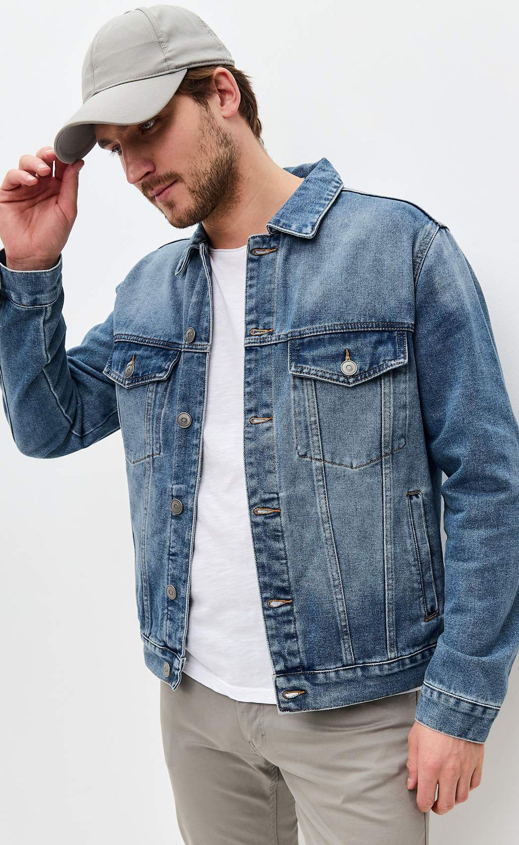 Куртка джинс P211-1275 middle blue
