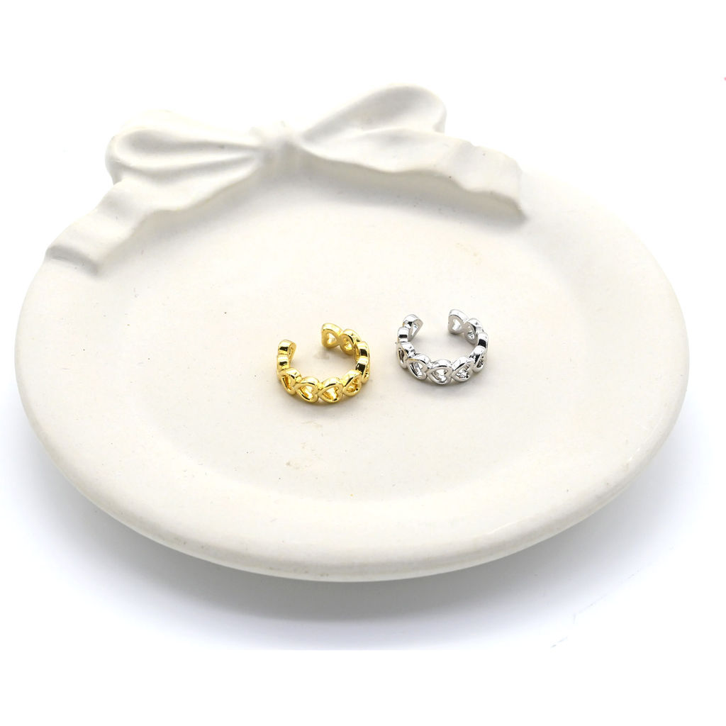 Серьга-кафф 12,5*3,7мм с родиевым покрытием, 1 штука