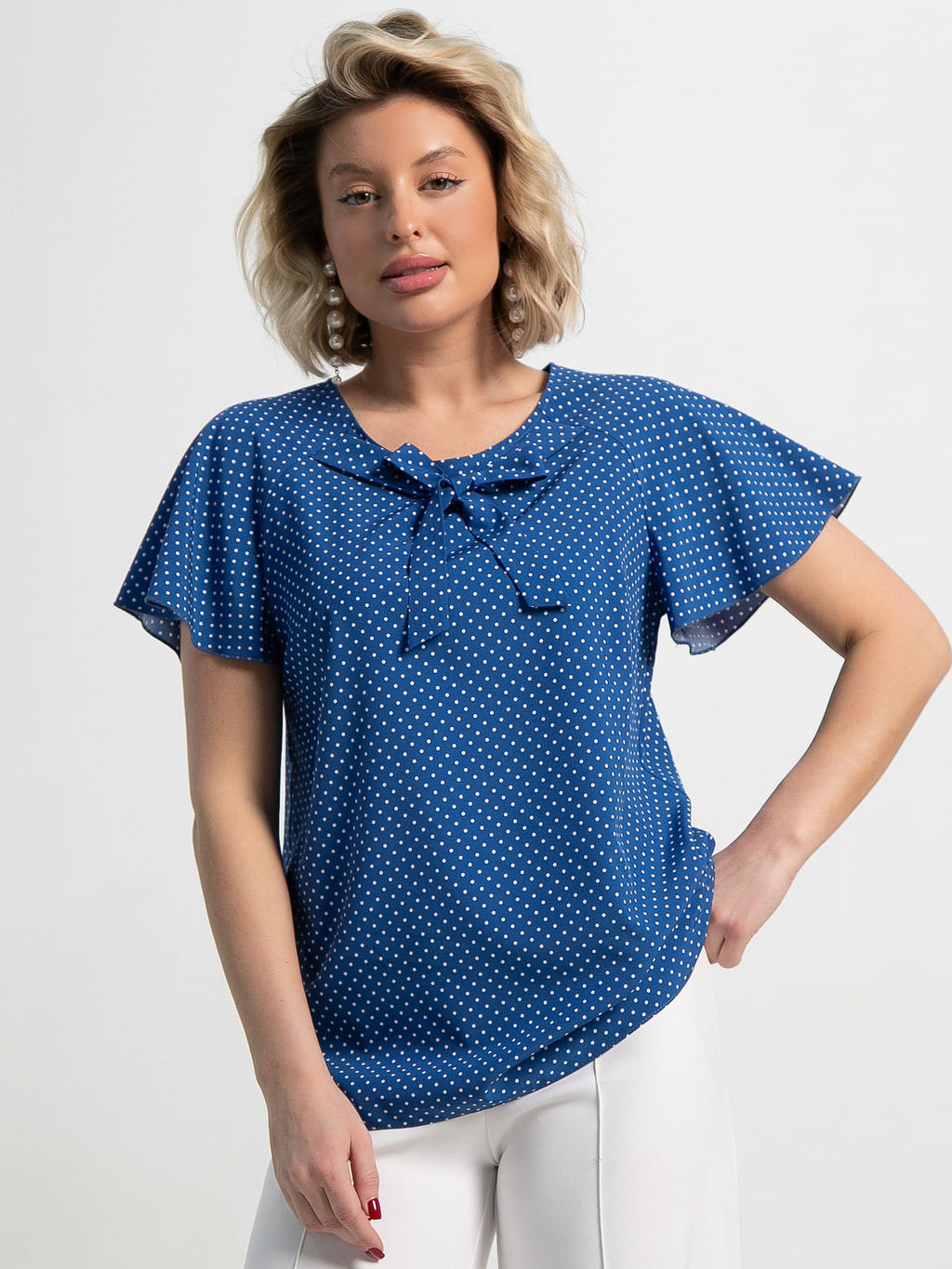 Блуза Сицилия (голубая) Б15247-19М - Lt collection фото 2