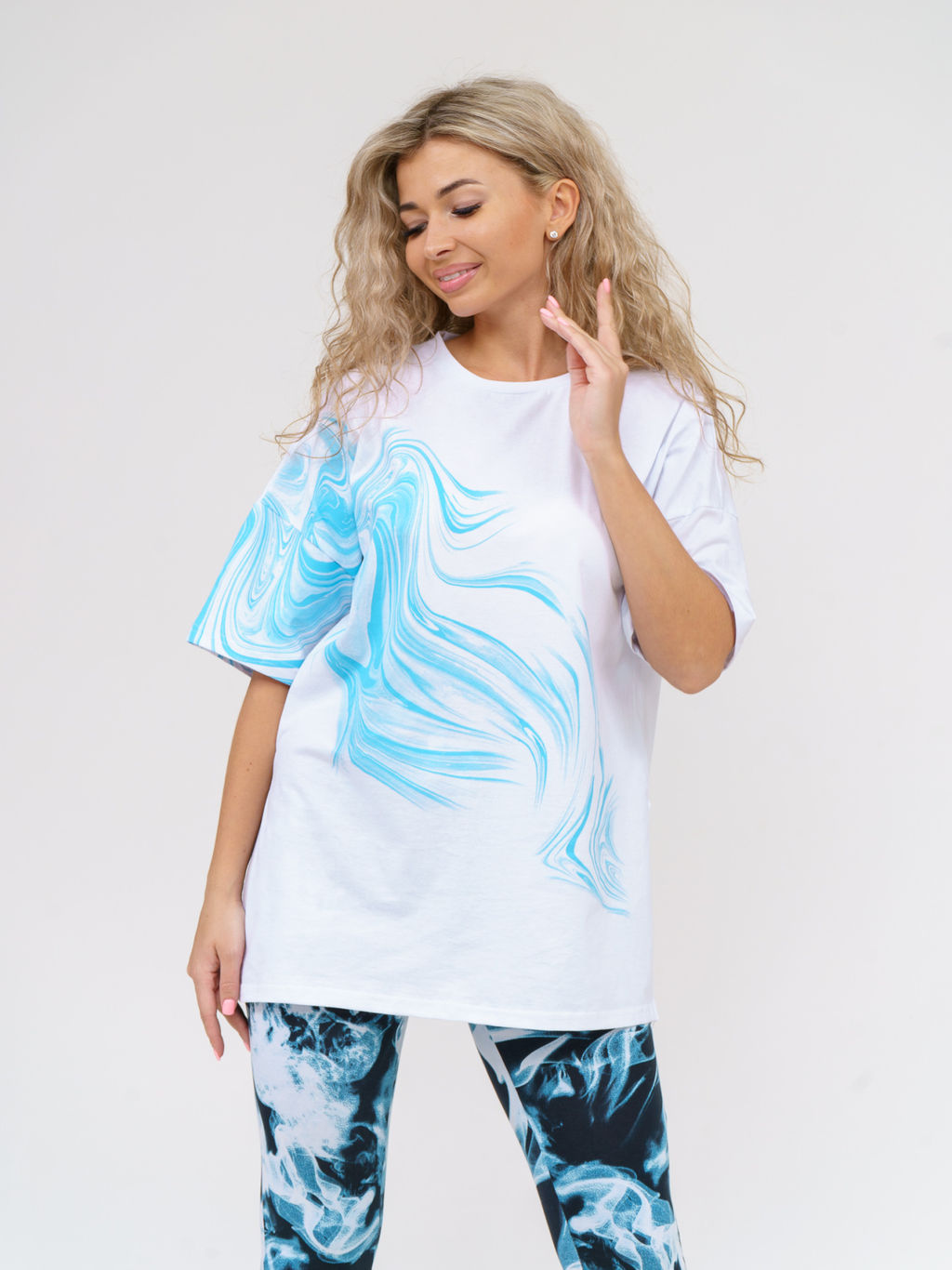 909 Костюм "белый/голубой"