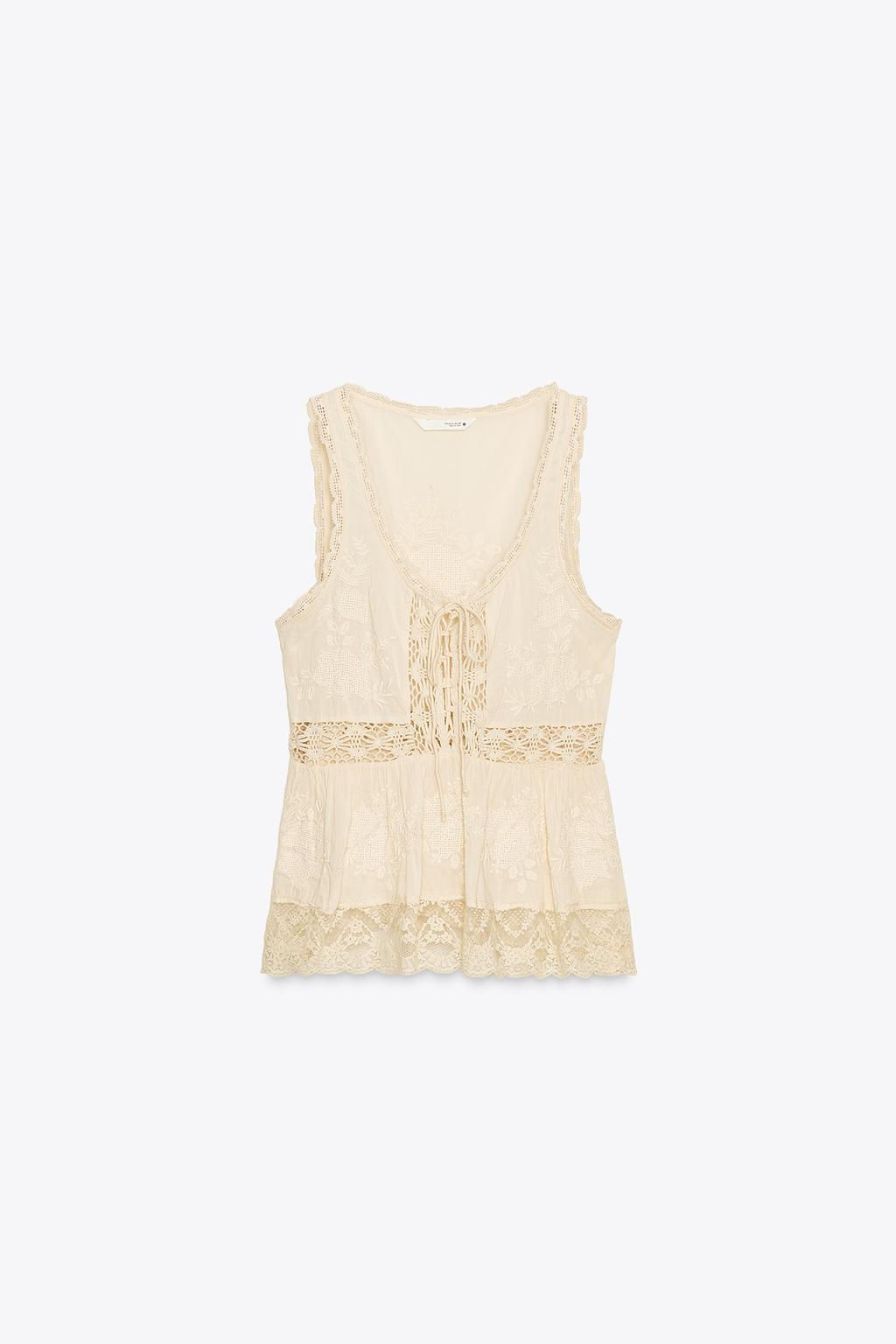 ZW COLLECTION EMBROIDERED ROMANTIC TOP - Zara фото 5