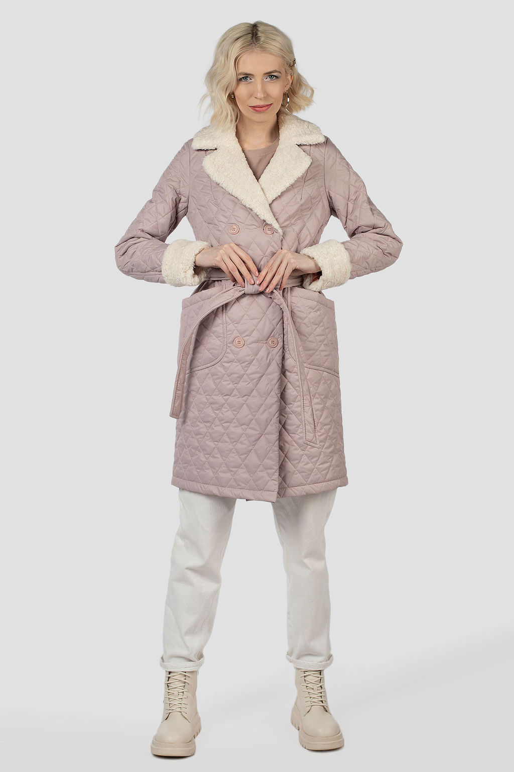 Пальто женское демисезонное(пояс) - El podio фото 7