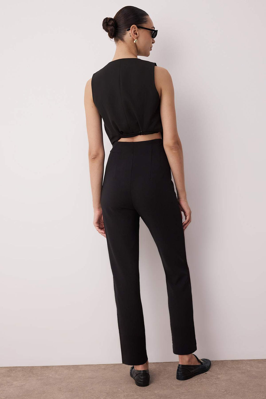 TRENDYOLMILLA Siyah Cigarette Kal?p Pensli Yuksek Bel Bilek Boy Dokuma Kumas Pantolon TWOSS20PL0515 фото 15