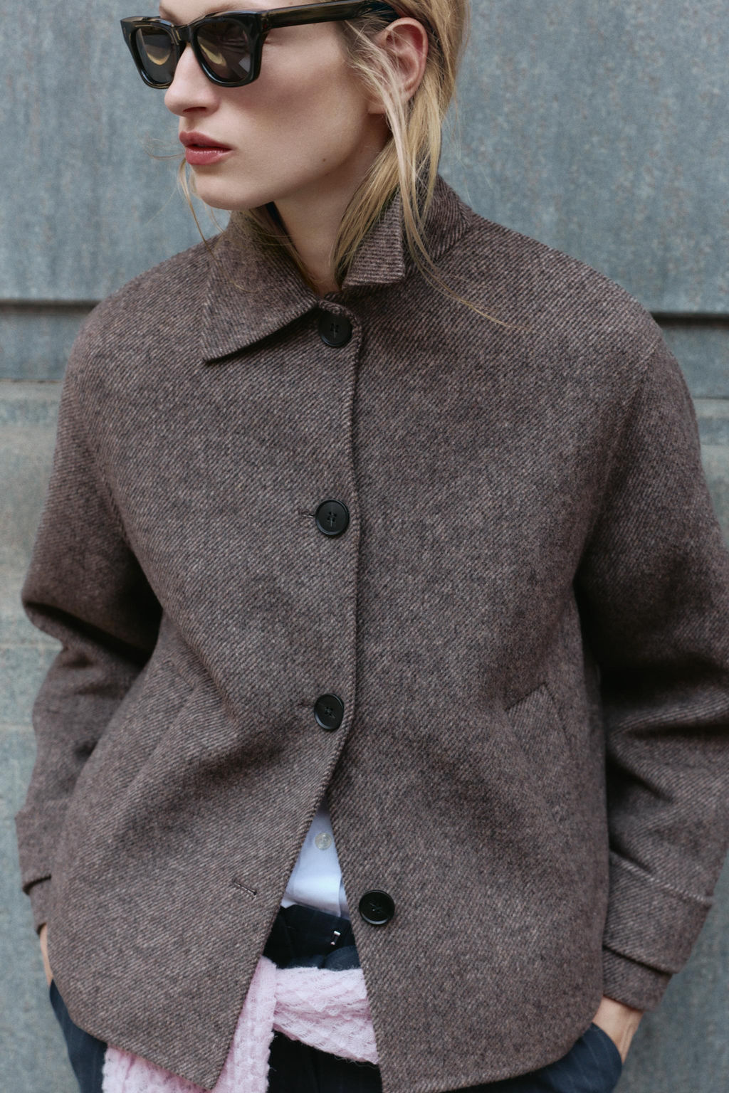 HERRINGBONE SHORT COAT - Zara фото 3