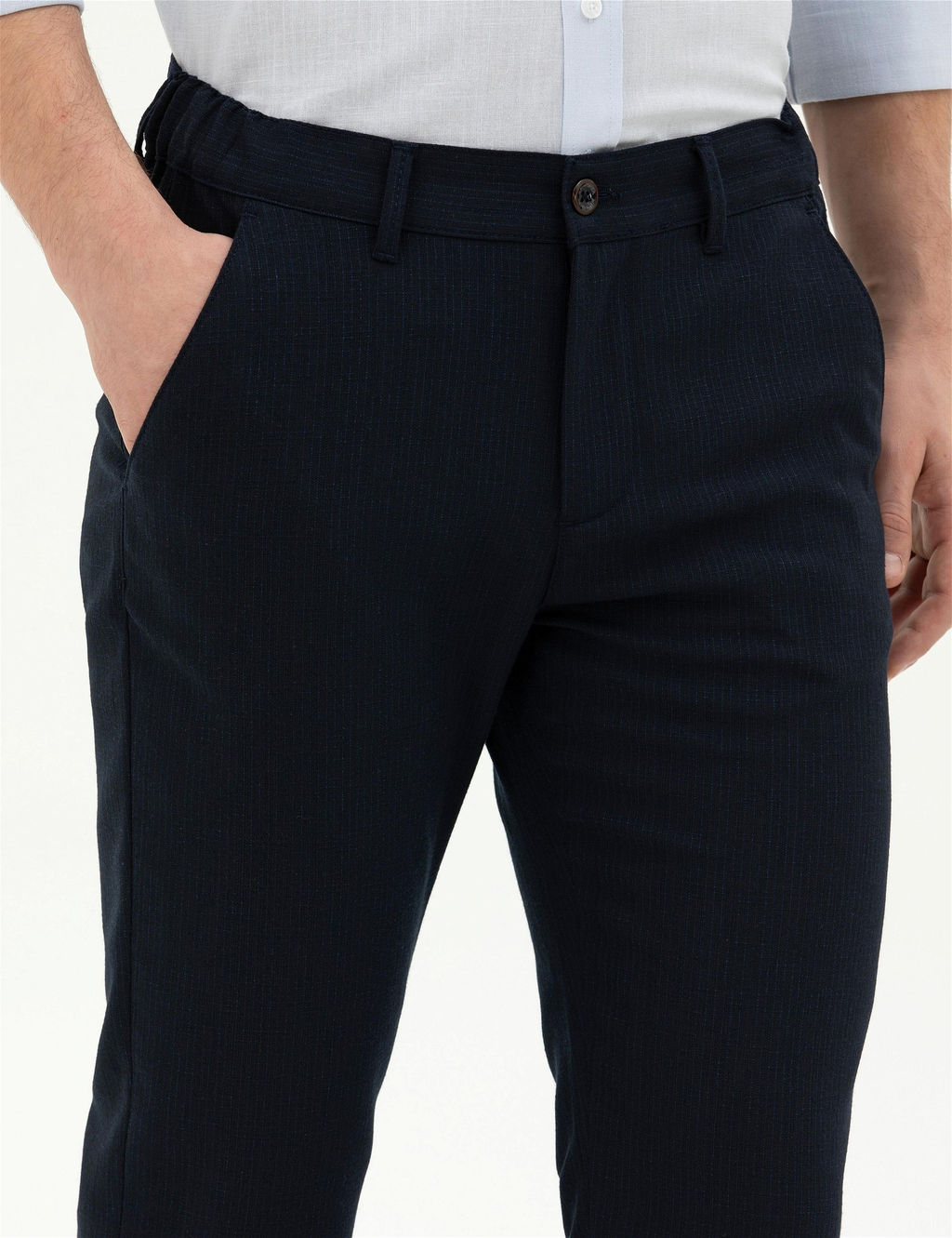 Lacivert Slim Fit Kanvas Pantolon - Pierre cardin фото 5