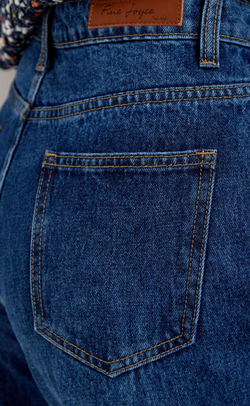 Джинсы женские широкого кроя F022-0152 темно-синие - Fine joyce фото 4