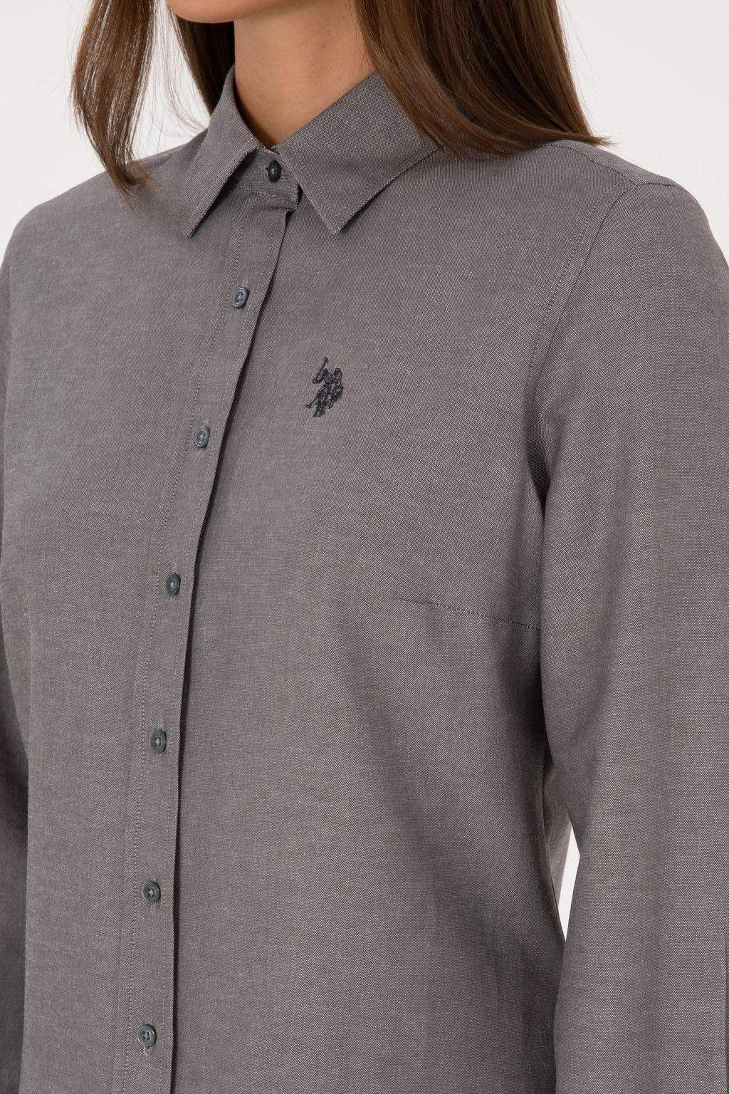 Kad_n Gri Uzun Kollu Basic G_mlek Sepette S_rpriz _ndirim - U.s. polo assn фото 7