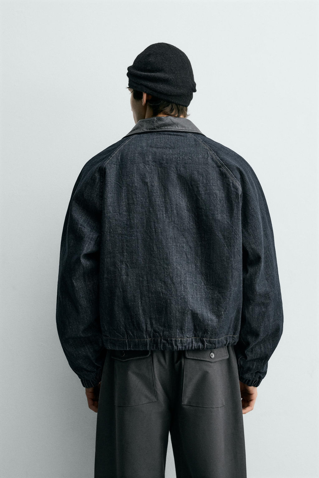 DENIM JACKET WITH CONTRAST COLLAR - Zara фото 3