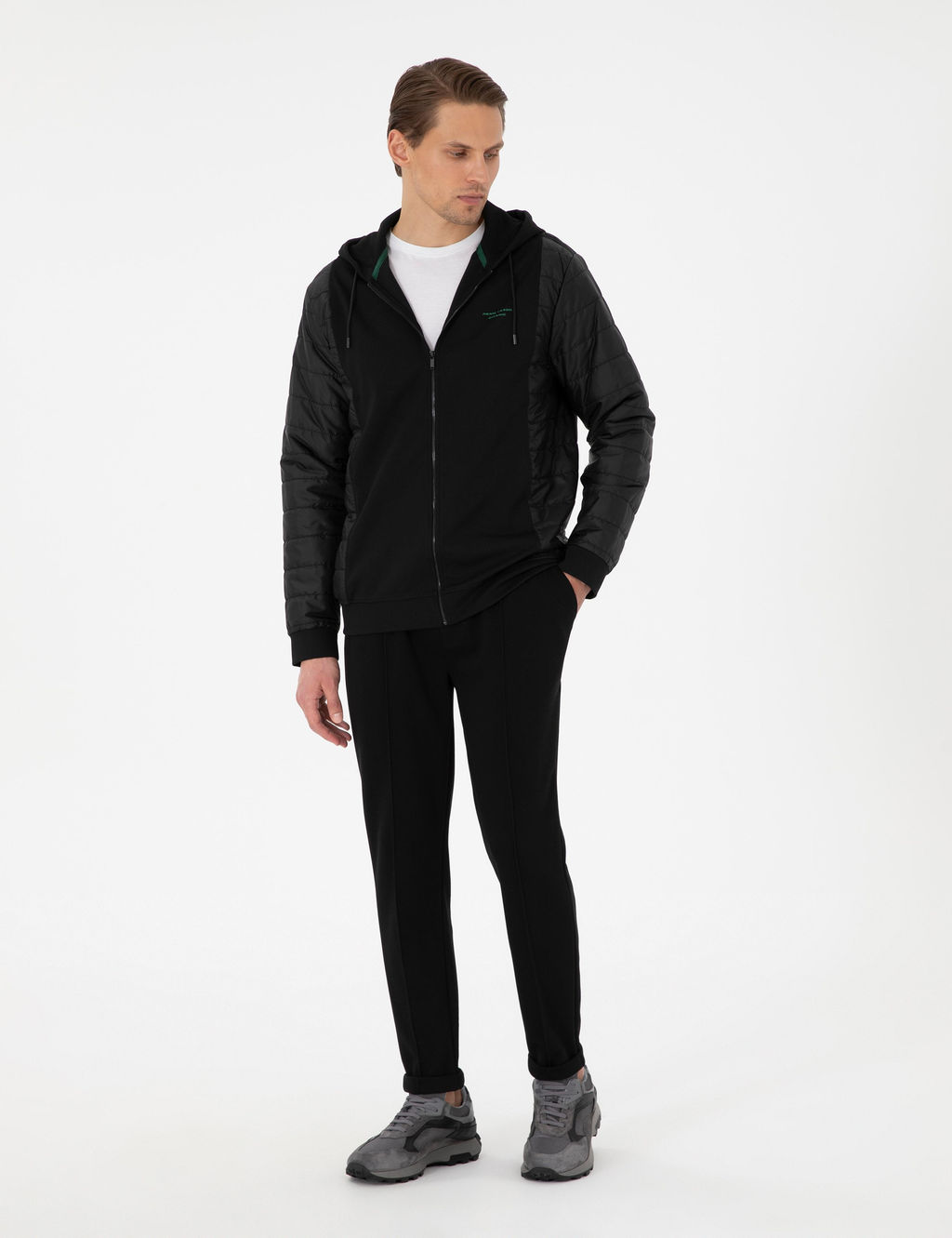 Siyah Slim Fit Nerv_rl_ Duble Pa_a E_ofman Alt_