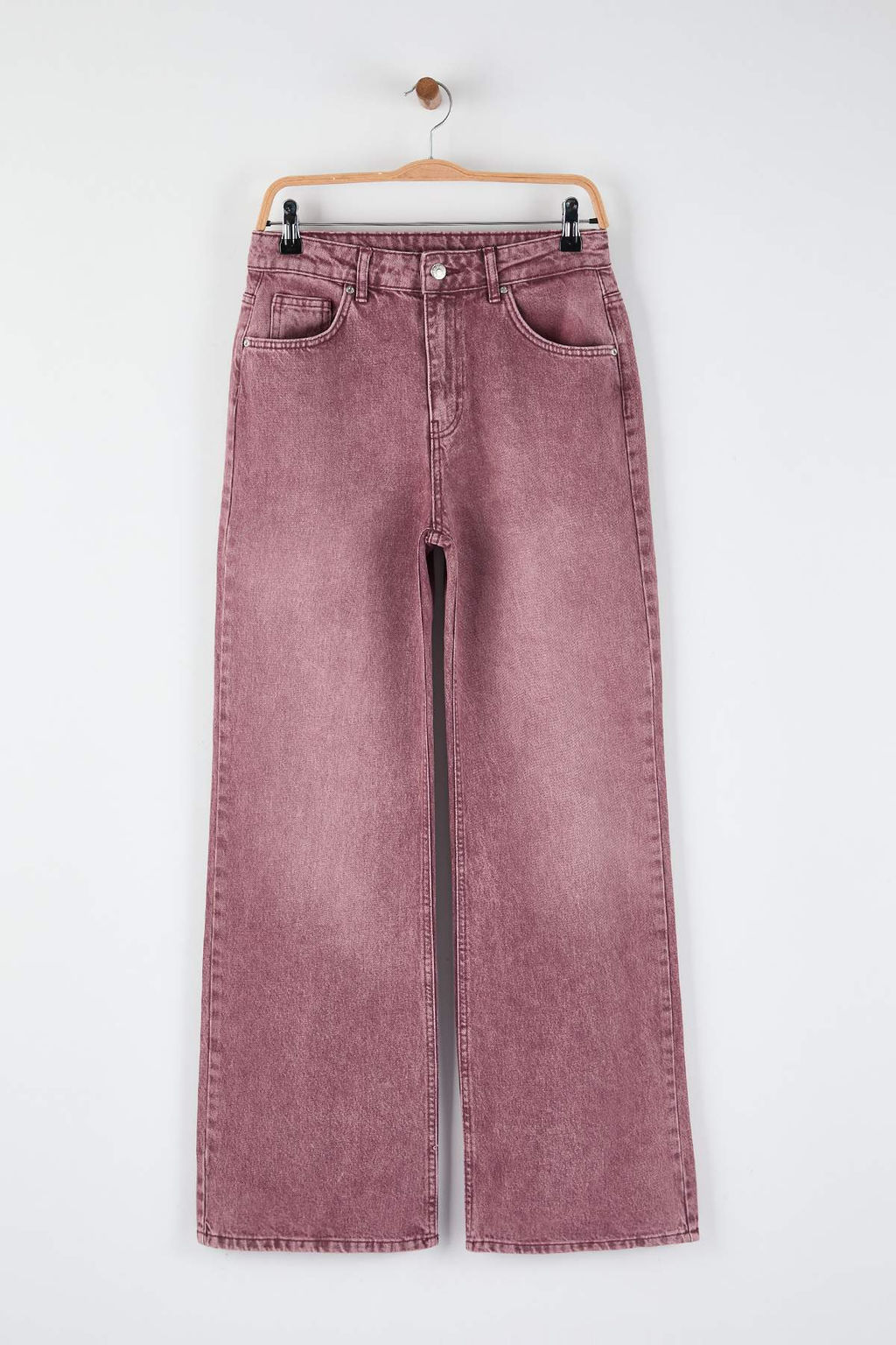 TRENDYOLMILLA Bej Soluk Efekt Vintage Normal Bel Wide Leg Jeans TWOSS24JE00011  фото 13