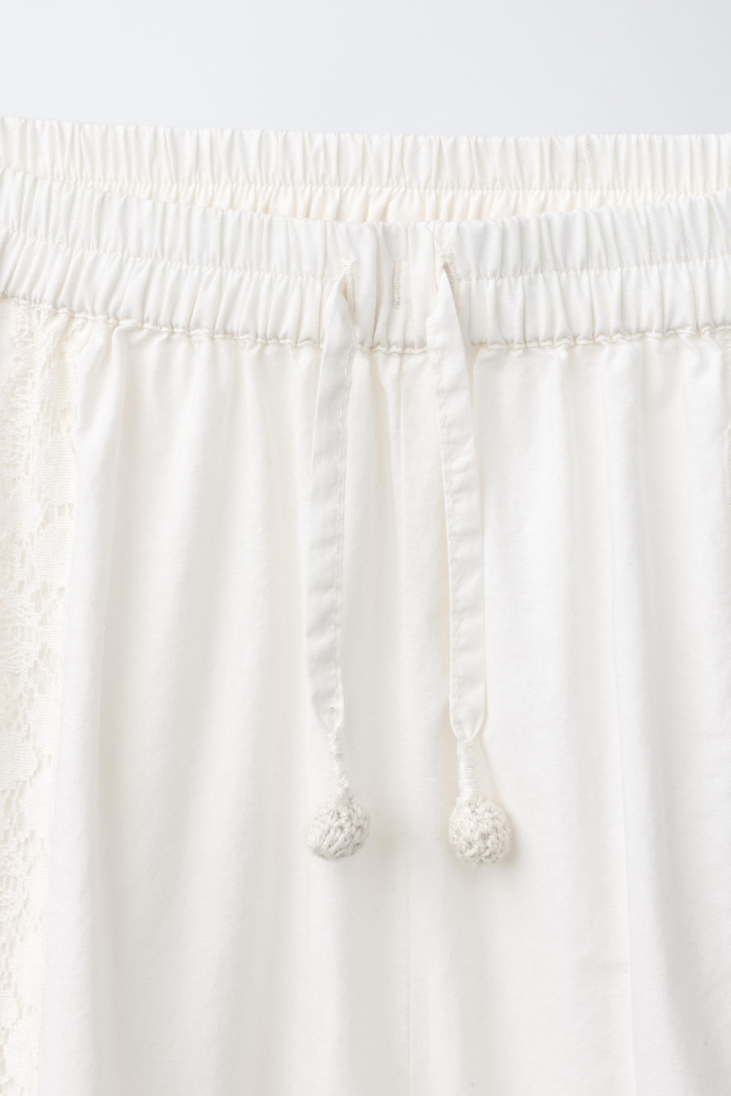 PANTAL?N BOMBACHO LACE BORDADOS / Blanco roto - Zara фото 3