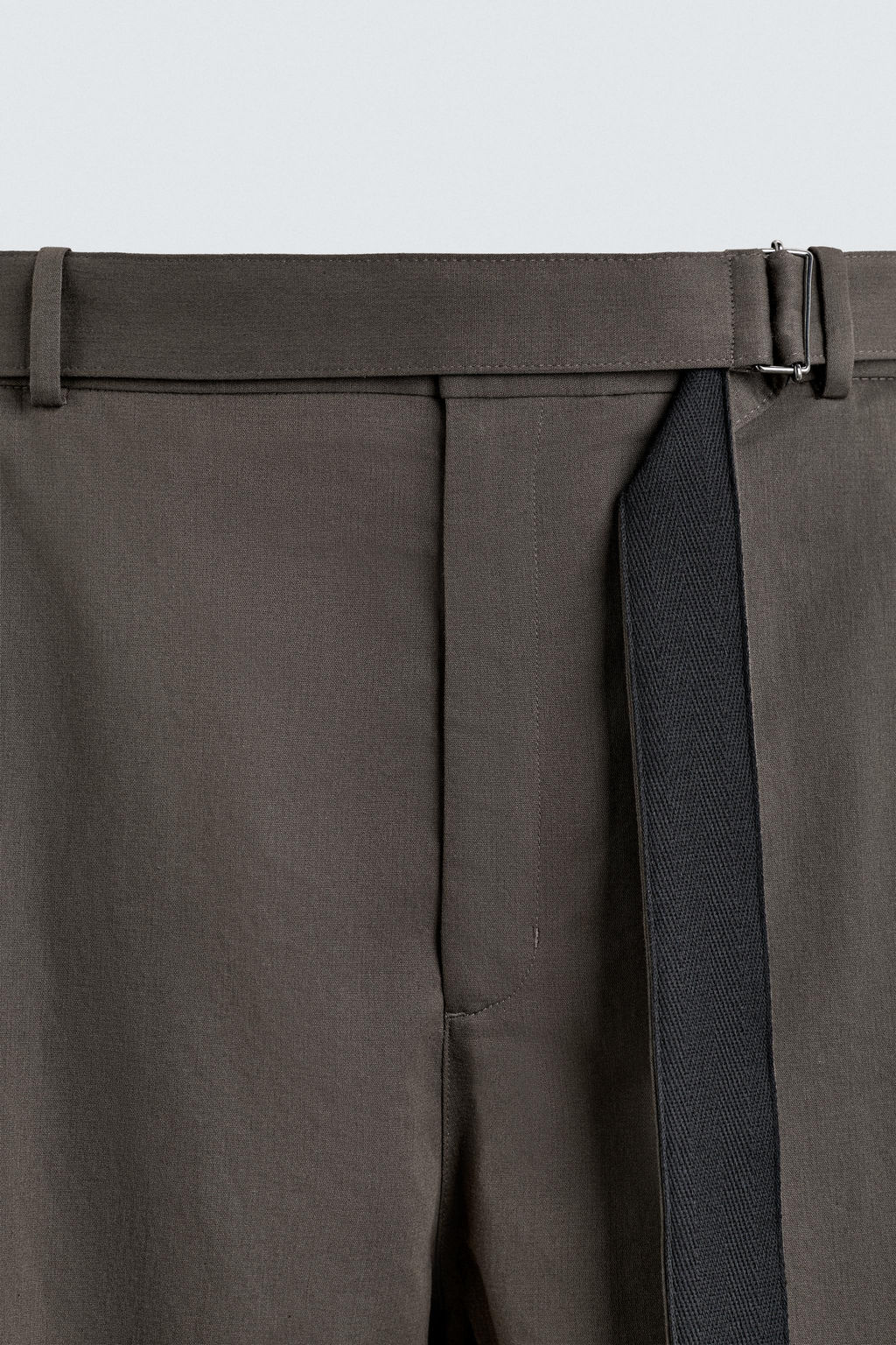 PANTAL?N WIDE FIT CINTUR?N / Gris topo - Zara фото 9
