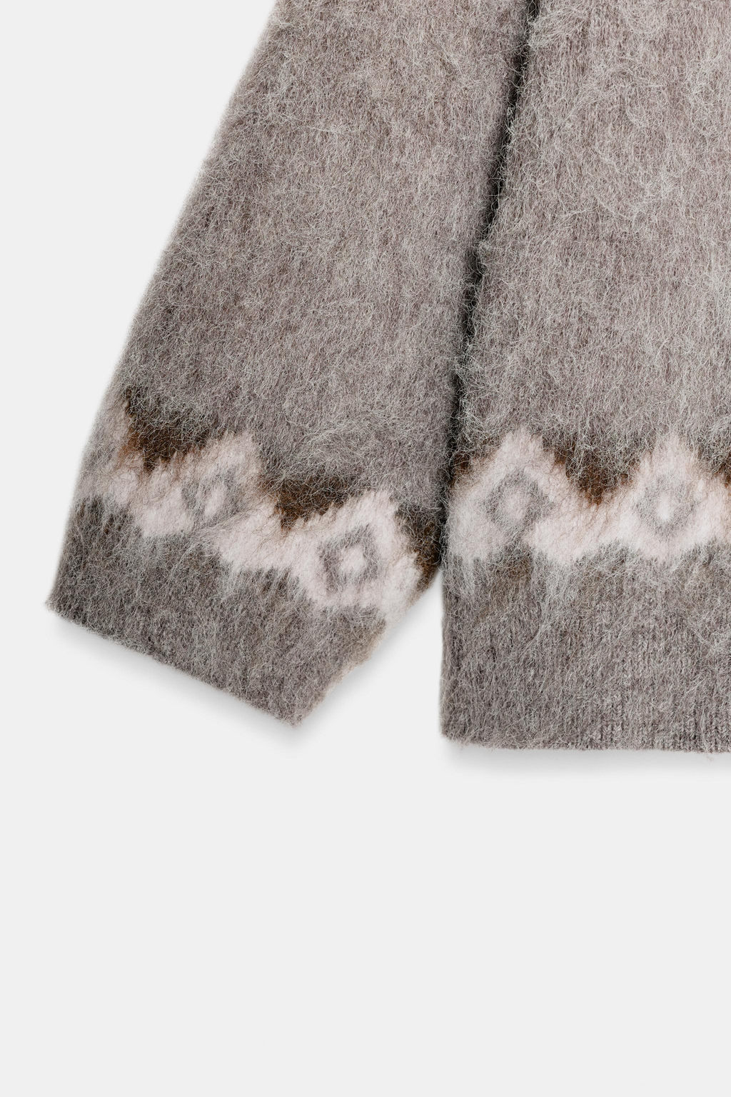 BRUSHED EFFECT JACQUARD KNIT CARDIGAN - Zara фото 5