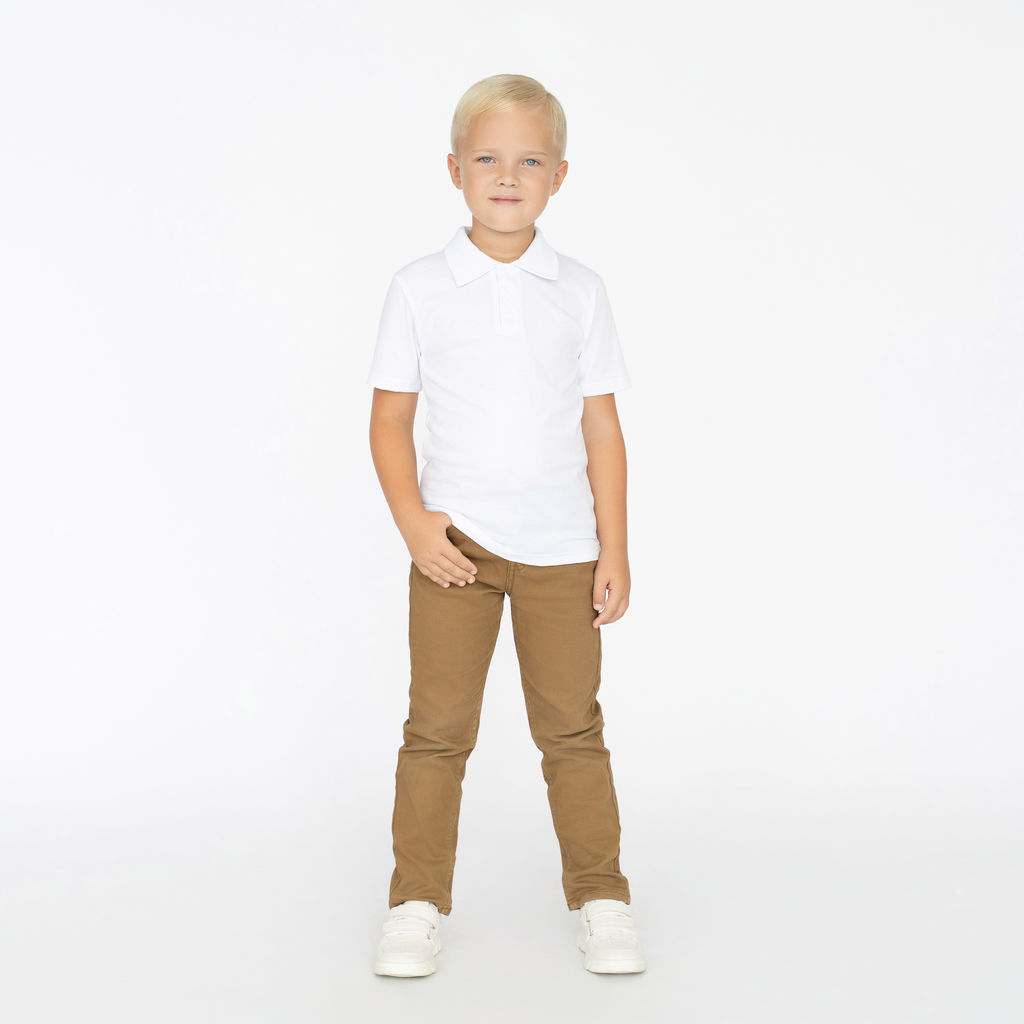 Футболка поло для мальчика белая 659 (104, 56)