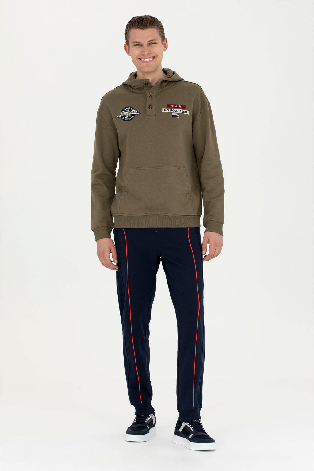 Мужской свитшот цвета хаки - U.s. polo assn фото 4