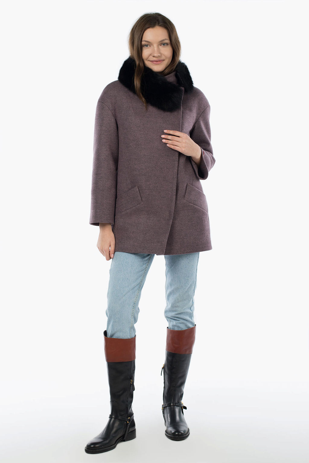 Мех натуральный (песец) Пальто утепленное Термофинн 100 г - El podio фото 3