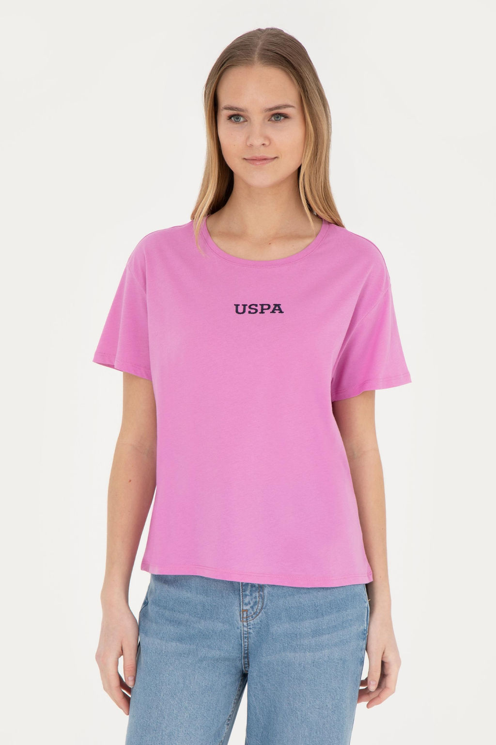 Женская фиолетовая футболка с круглым вырезом - U.s. polo assn фото 10