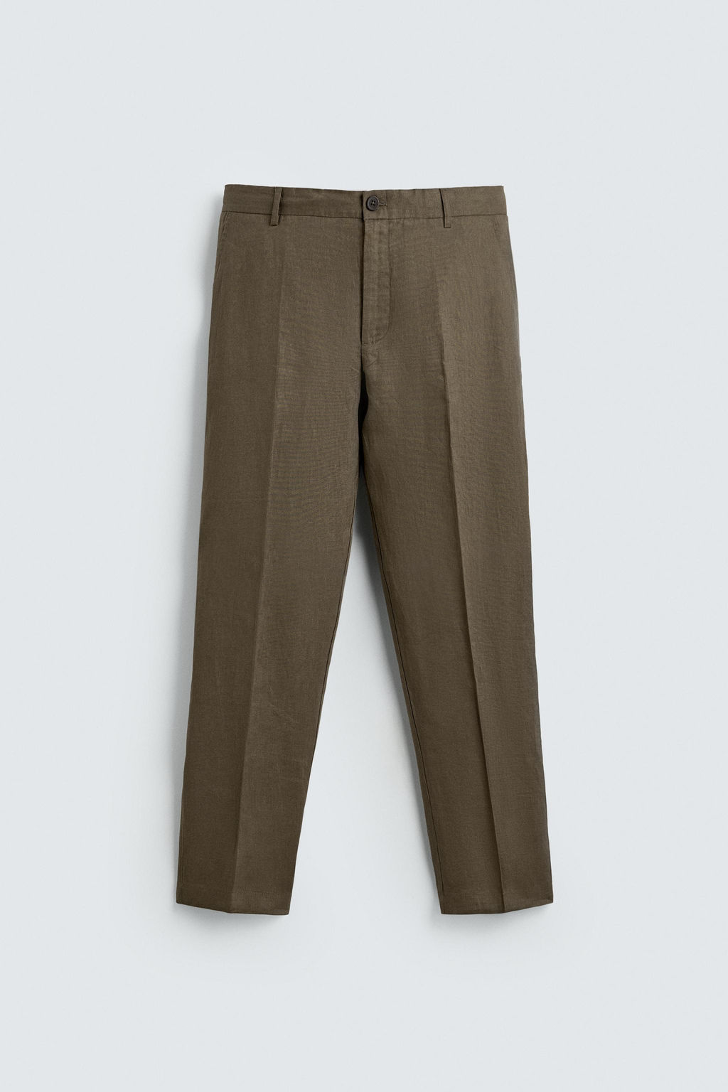 PANTAL?N RELAXED FIT 100% LINO / Marr?n / Topo - Zara фото 7