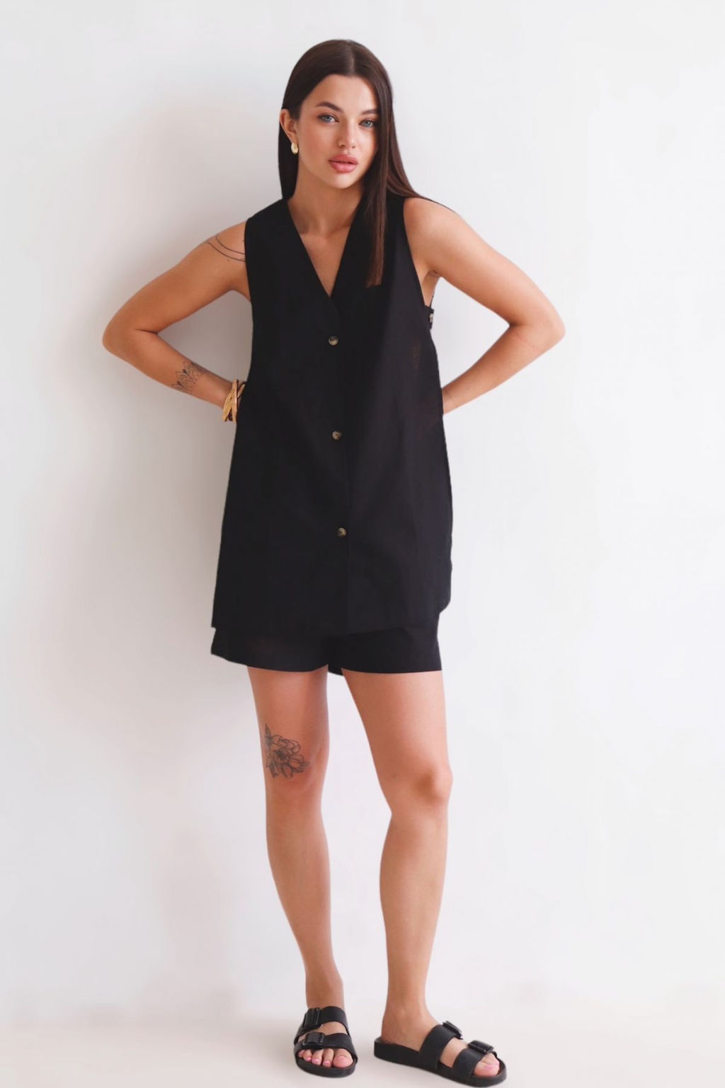 Martichelli Костюм хлопковый летний чёрный  фото 7