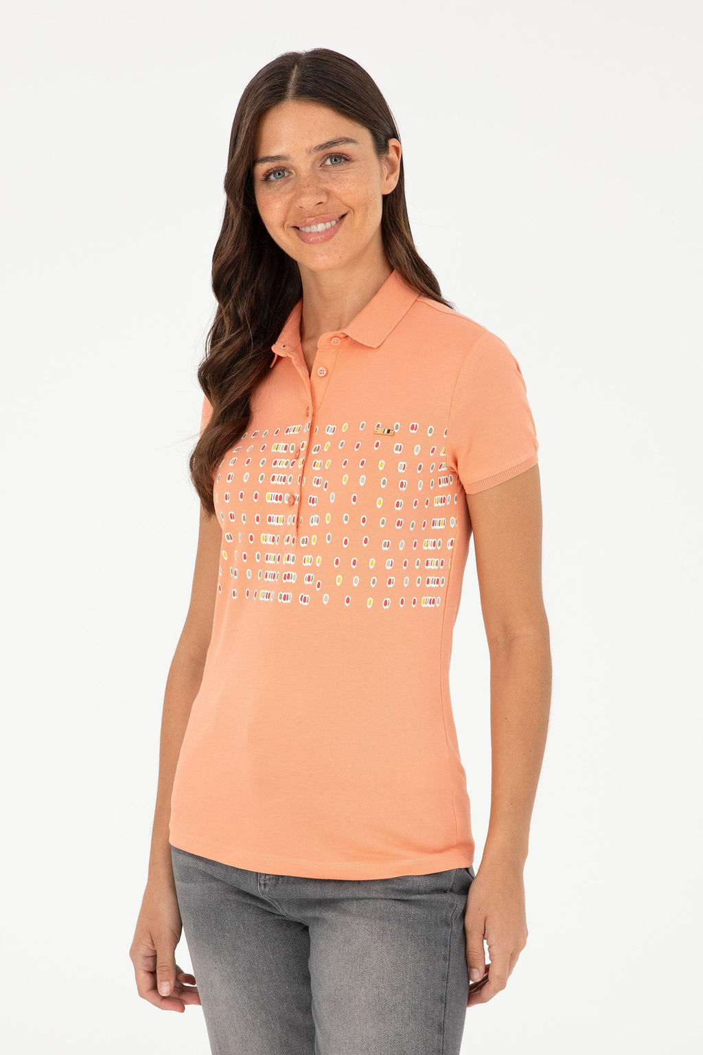 Футболка-поло женская U.S. Polo Assn лососевый