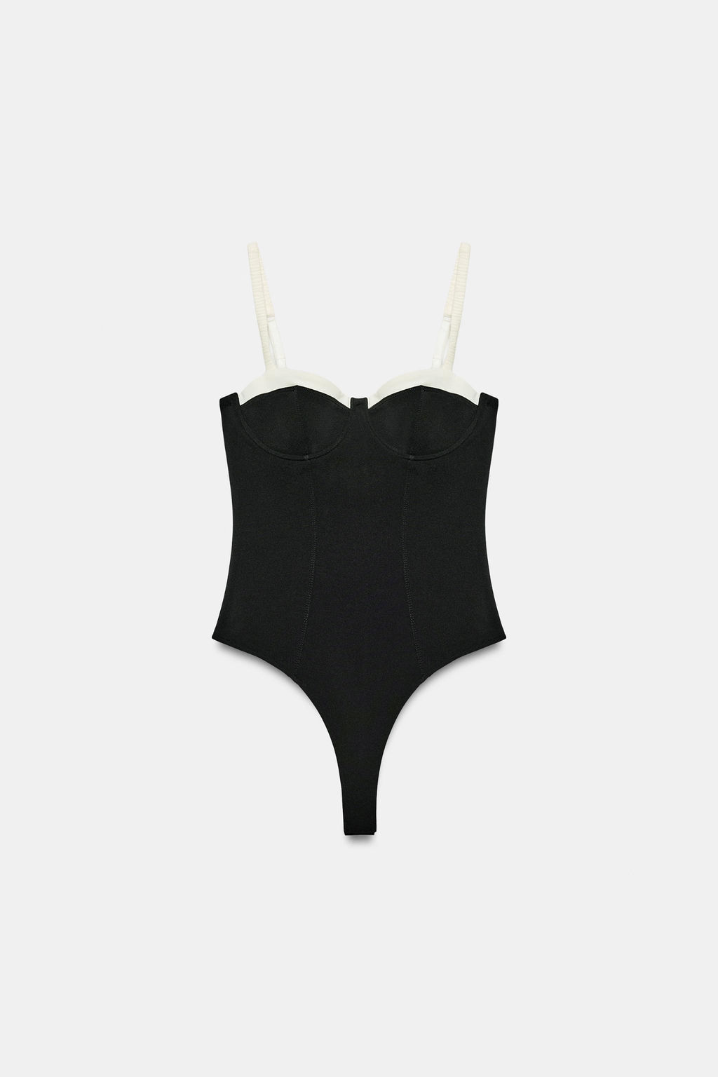 BODY TIRANTES CONTRASTE / Negro / Blanco