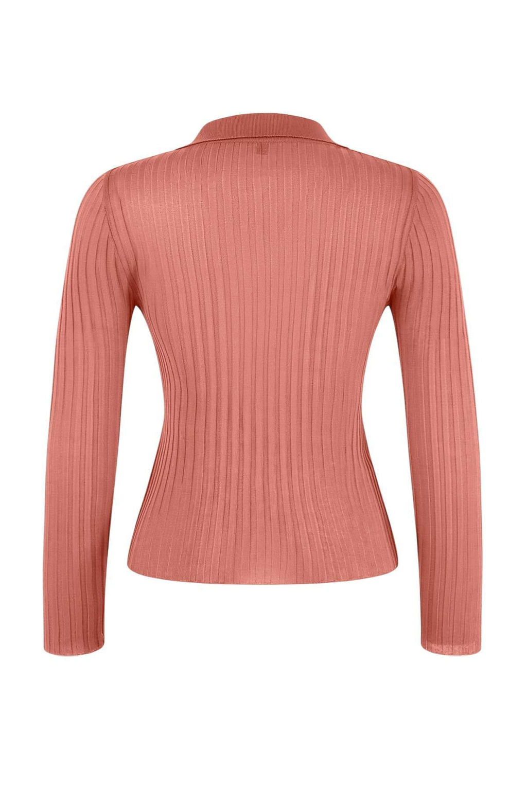 Wardrobe Essentials Kiremit Fitilli Polo Yaka Ince Triko Kazak TWOSS26KZ00004 - Trendyolmilla фото 6