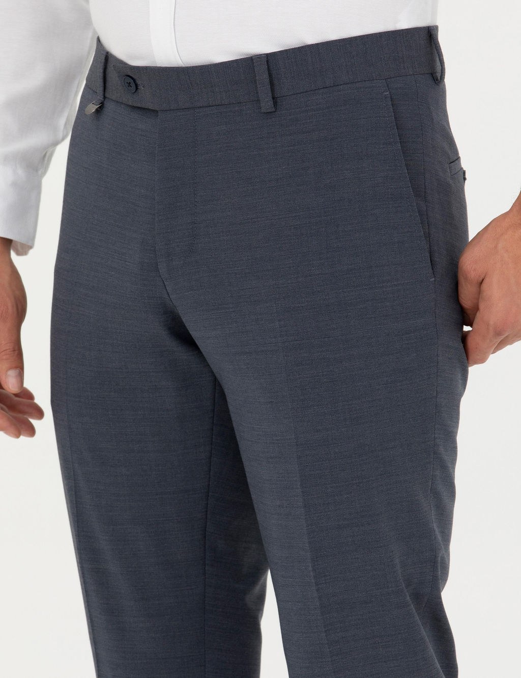 Koyu Mavi Slim Fit Y_nl_ Kuma_ Pantolon