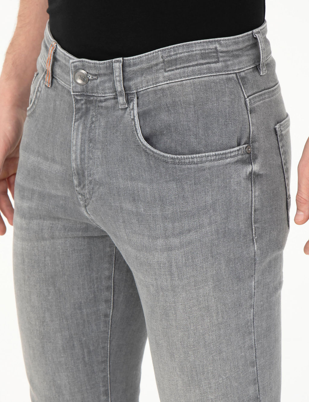 Gri Slim Fit Jean Pantolon