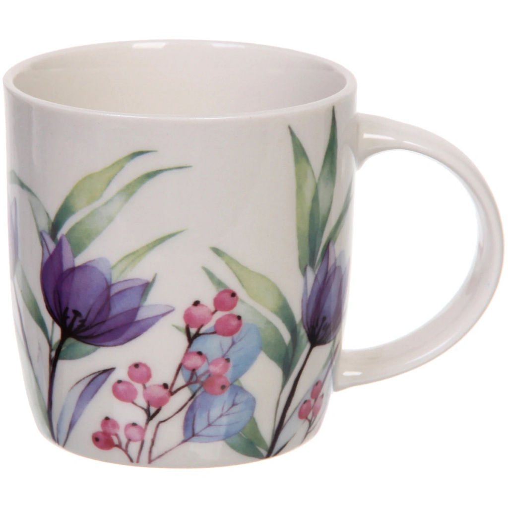 Цена за 2 шт. Кружка керамическая 350мл "Цветы акварель"