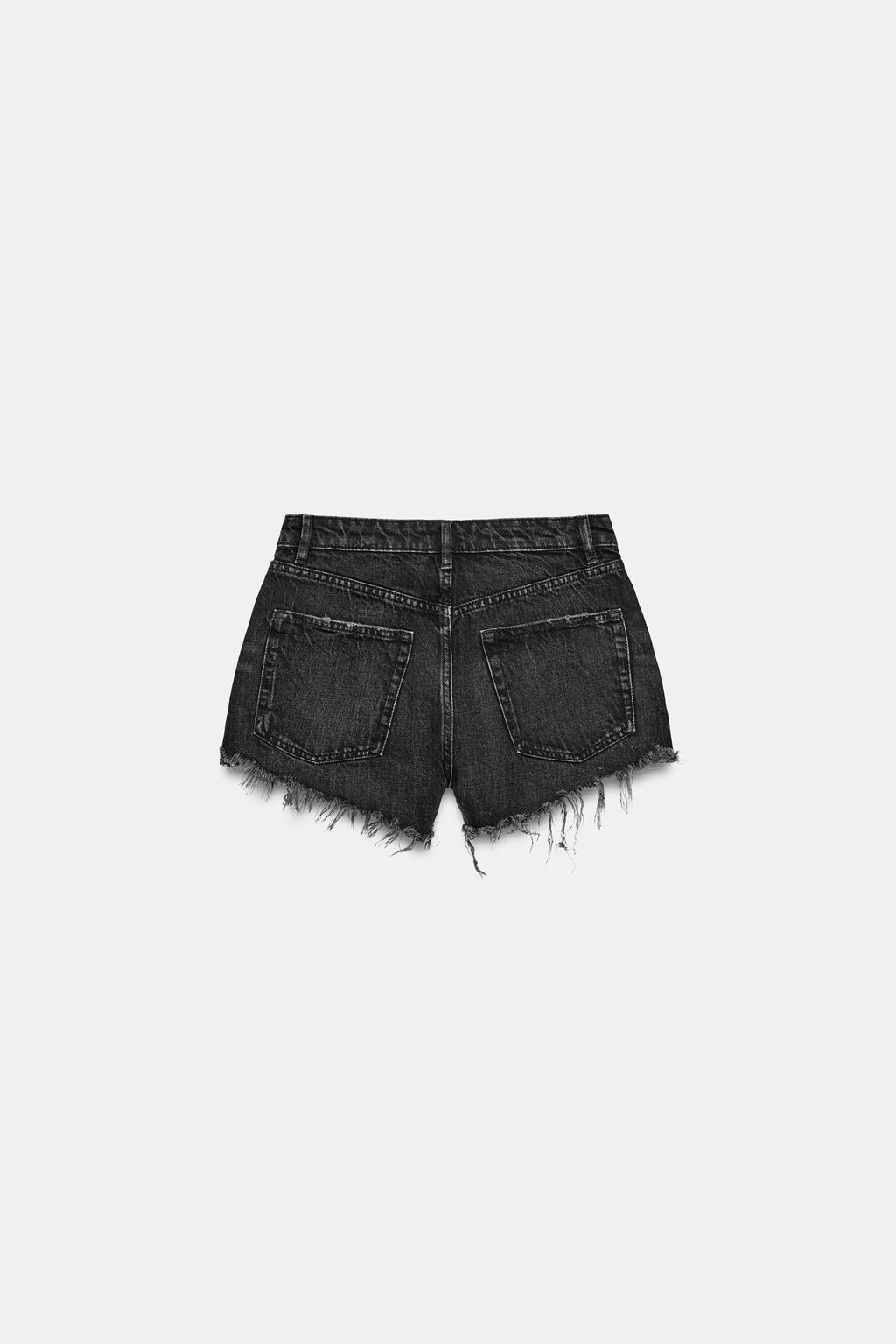 SHORTS DENIM TRF TIRO ALTO ROTOS / Negro - Zara фото 6
