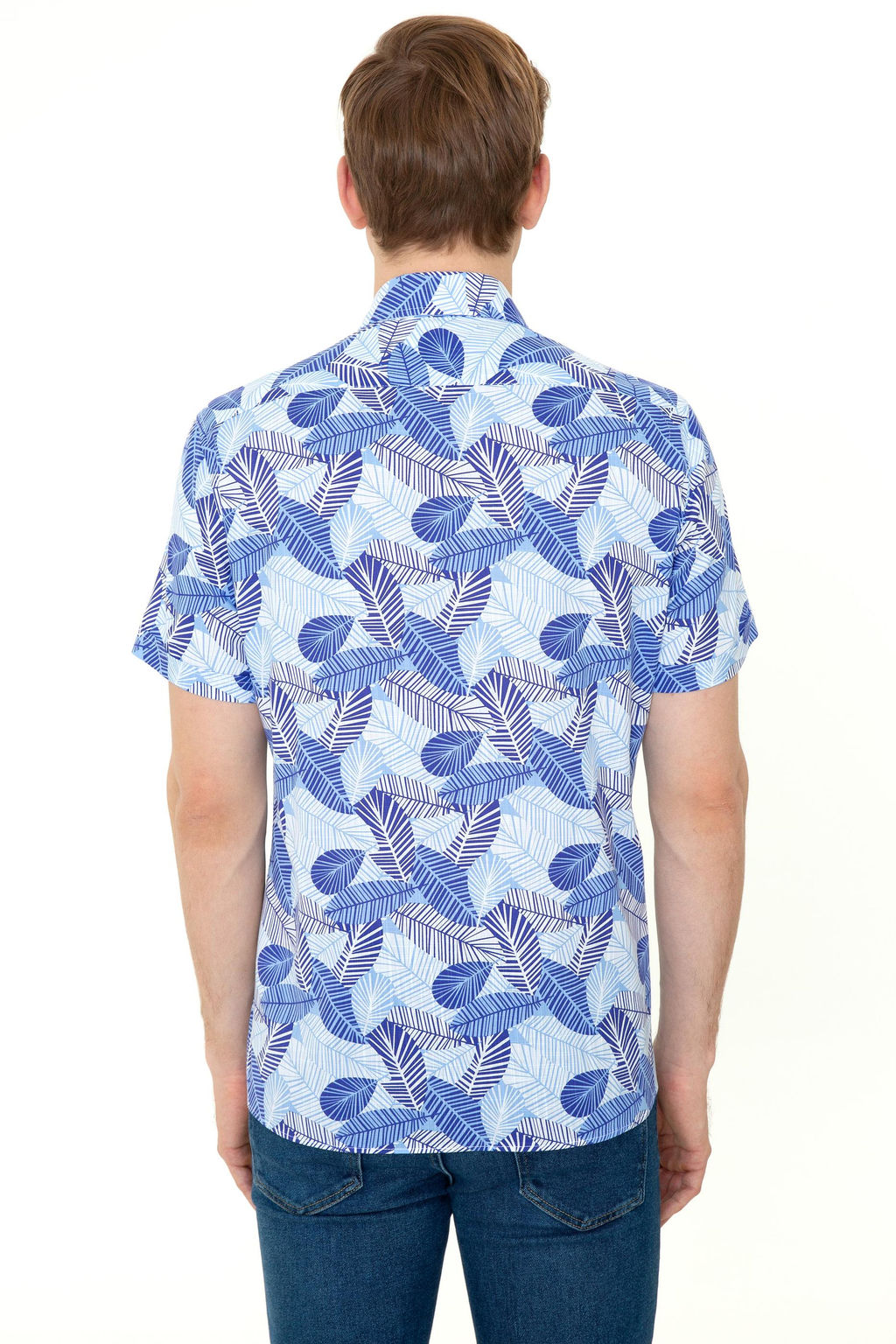 U. S. Polo Assn Мужская синяя рубашка с коротким рукавом - U.s. polo assn фото 16